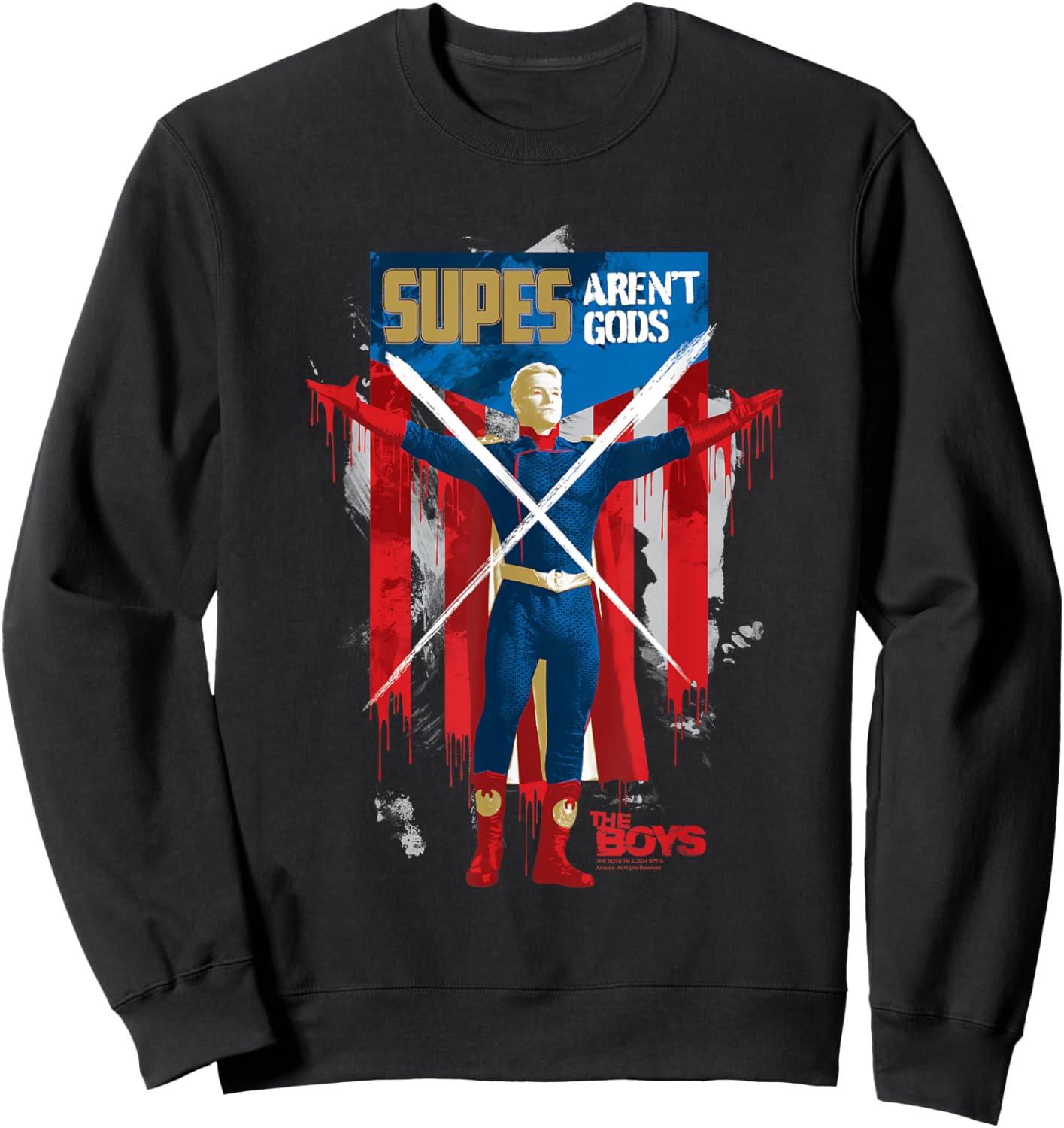 The Boys Homelander Supes Aren't Gods Season 4 Superhero Sweatshirt - Sweatshirt | Black