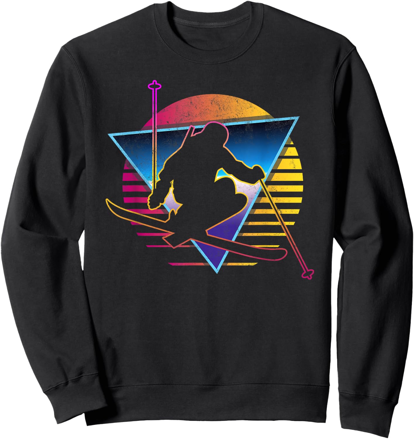 Retro Vintage 80s Ski Sweatshirt - Sweatshirt | Black