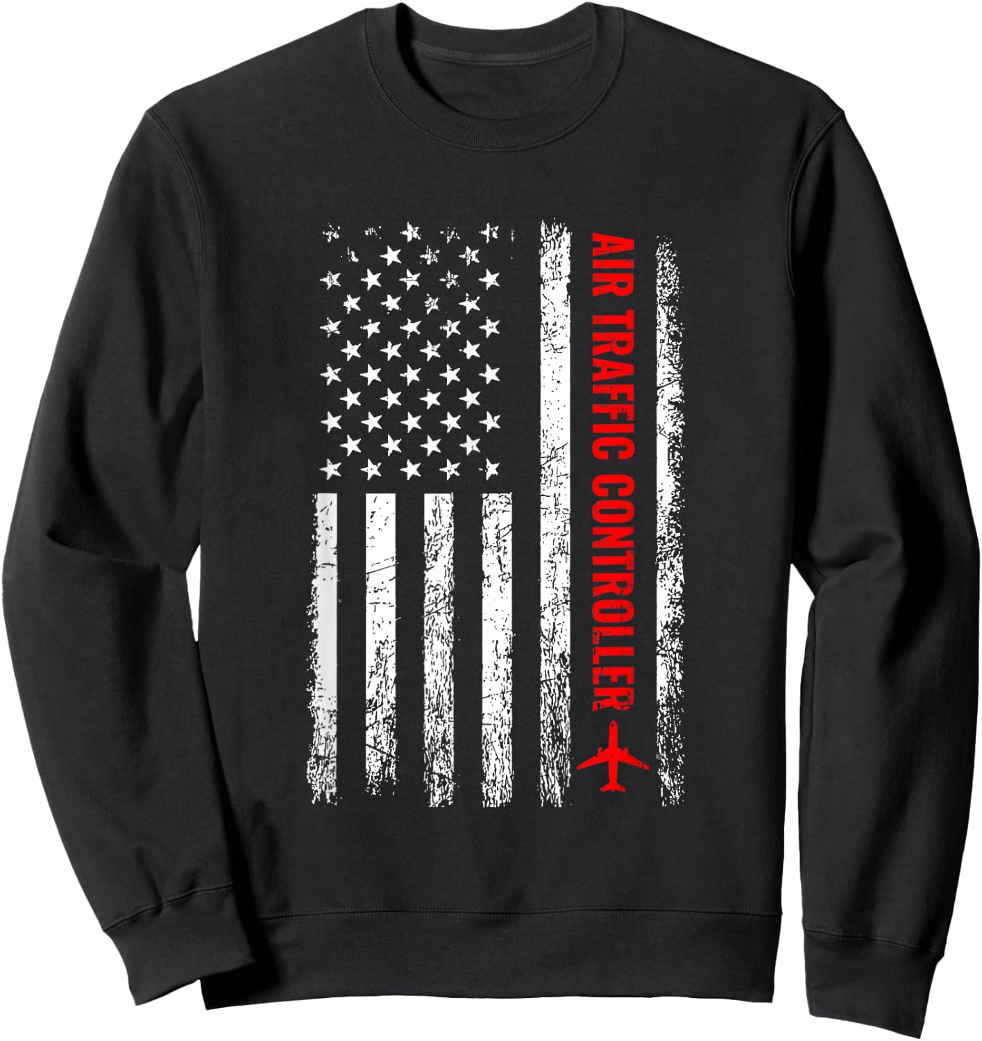 American Flag US, air traffic controller Sweatshirt - Sweatshirt | Black