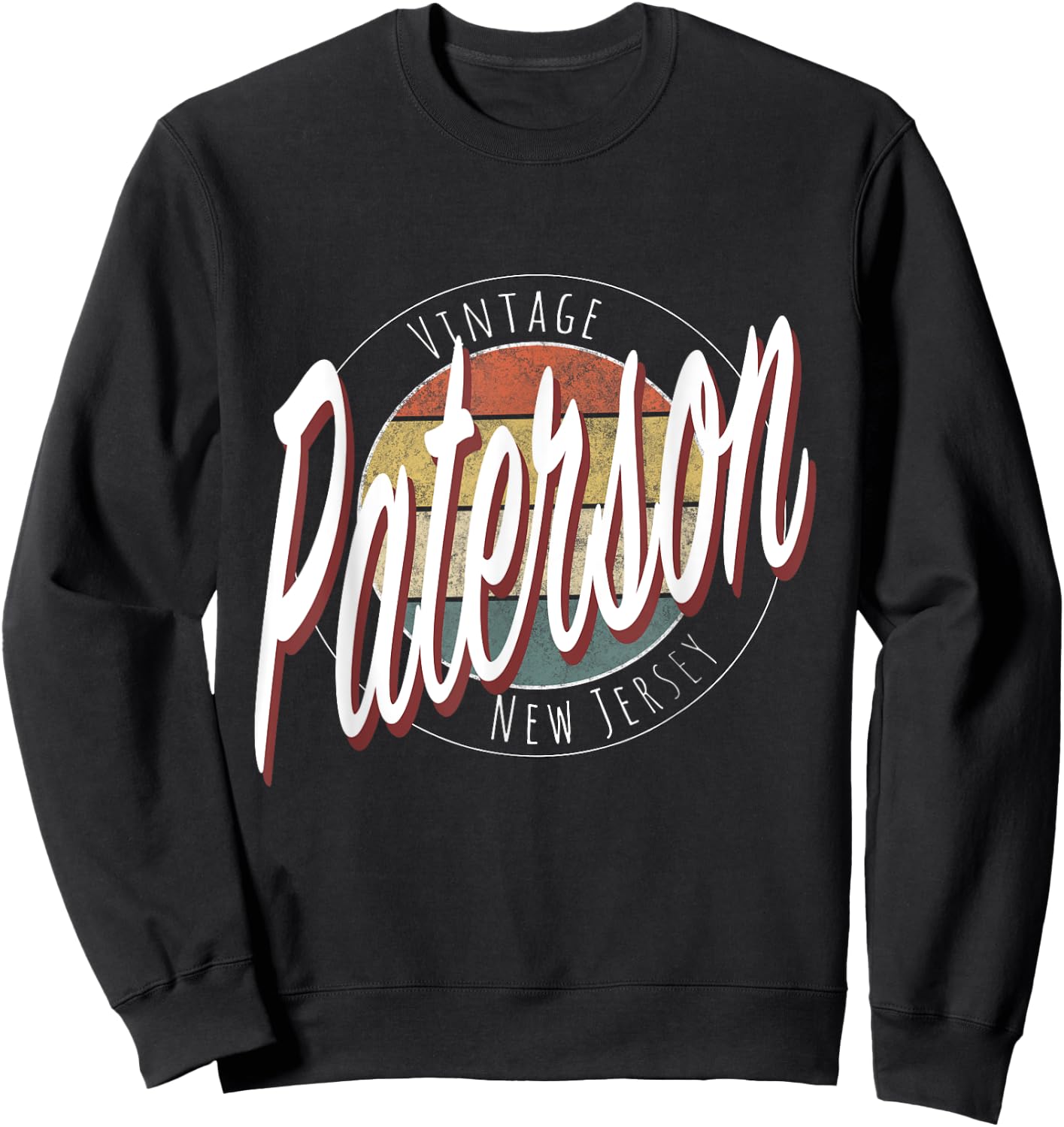 Vintage Paterson New Jersey Sweatshirt - Sweatshirt | Black