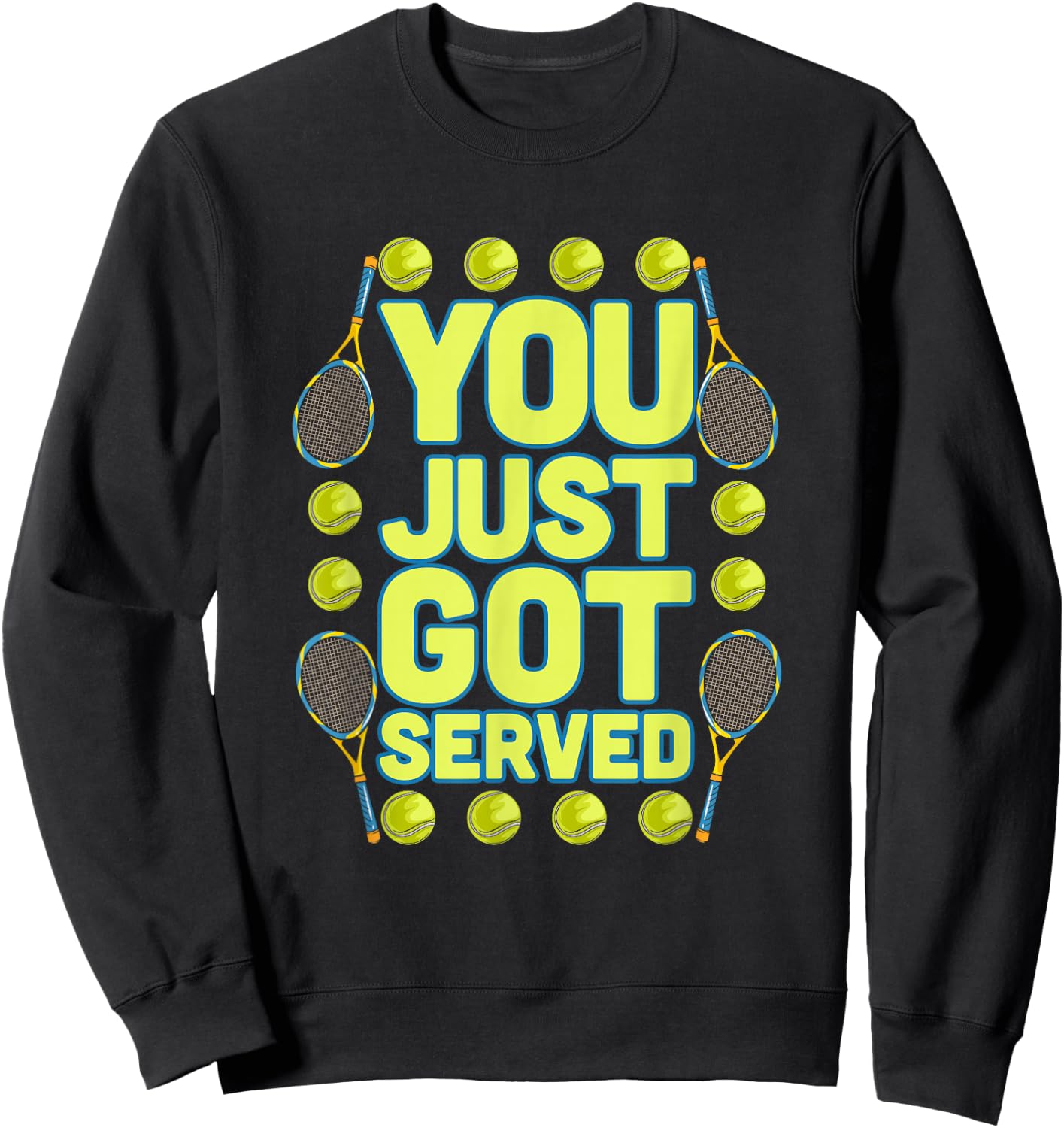 Tennis Player Meme Design for the Tennis Court | Tennis Sweatshirt - Sweatshirt | Black