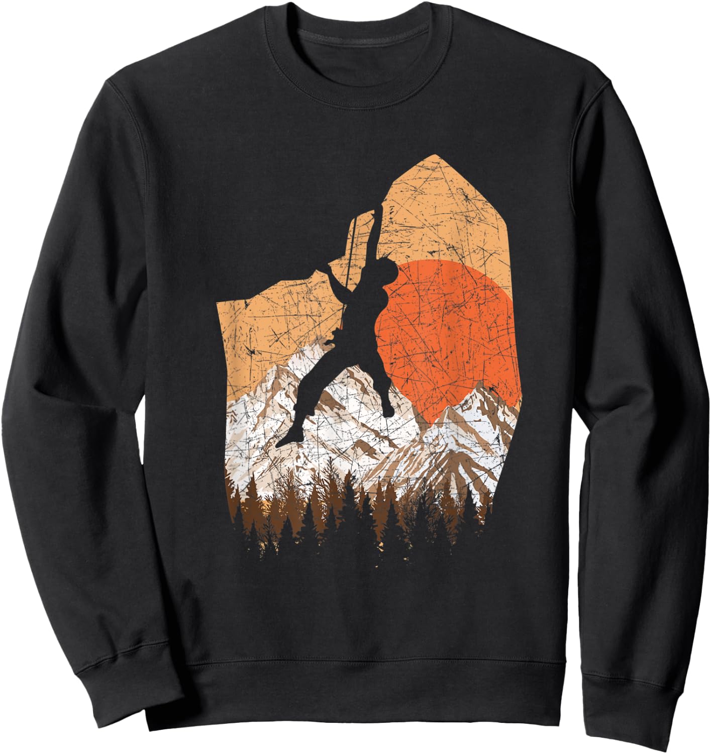 Retro Climbing Sweatshirt - Sweatshirt | Black