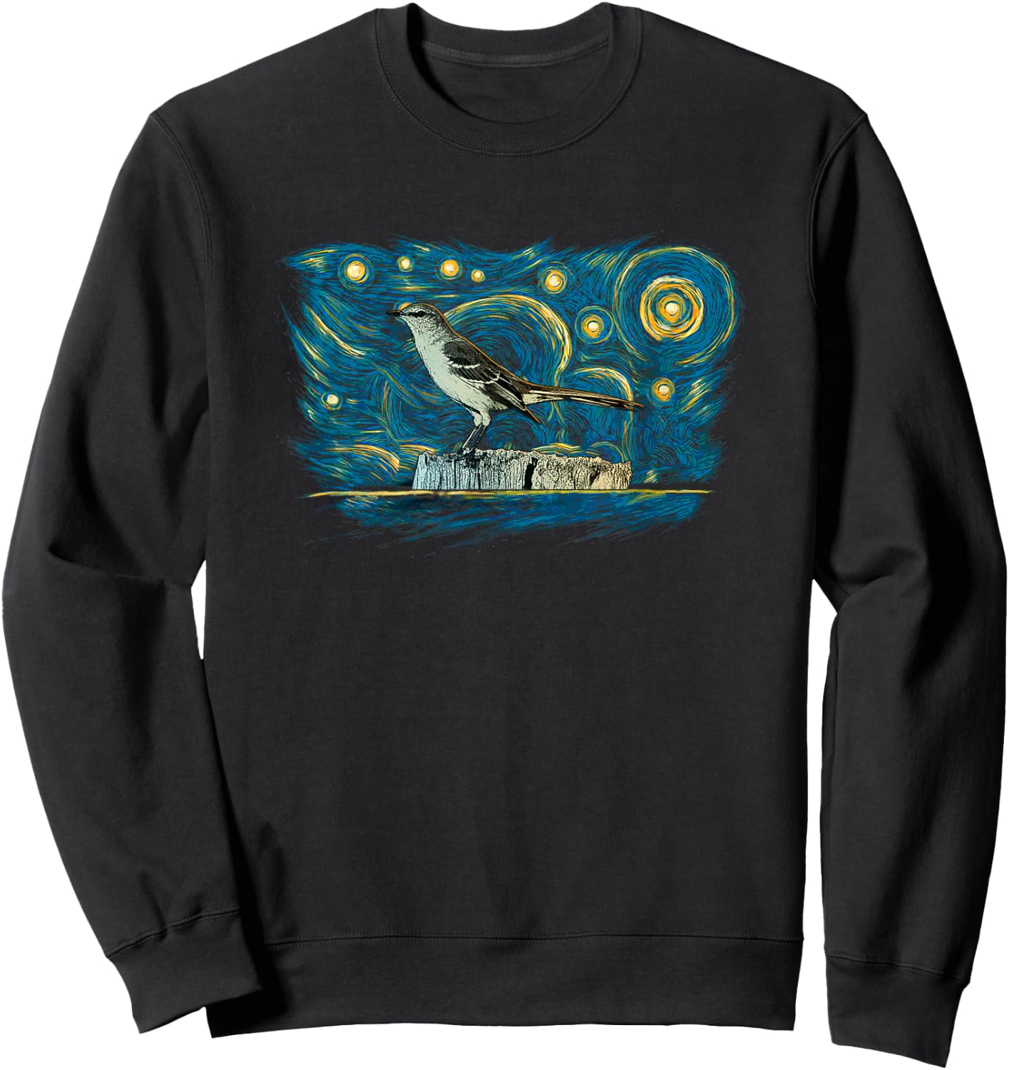 Retro Vintage Style Mockingbird Sweatshirt - Sweatshirt | Black
