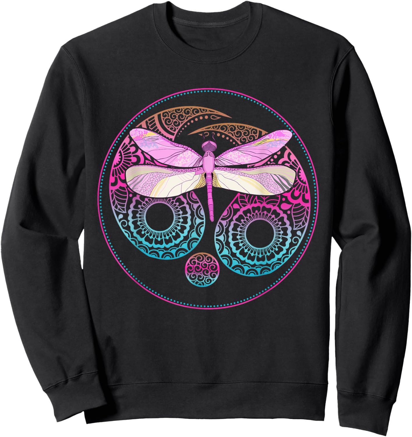 Yin Yang Hippie Dragonfly Sweatshirt - Sweatshirt | Black