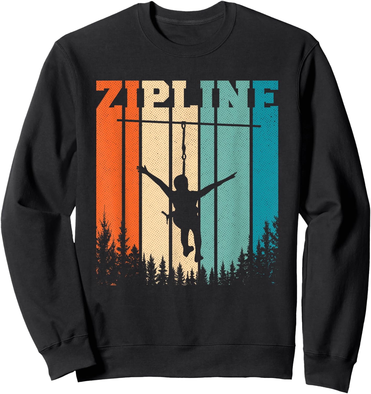 Zip Line Zipline Adventure Vintage Ziplining Ziplines Sweatshirt - Sweatshirt | Black