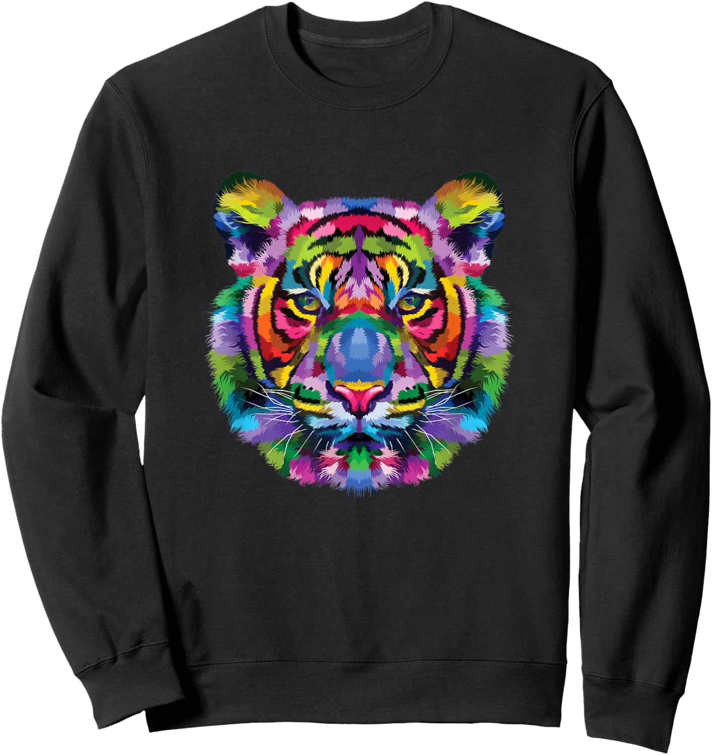 Colorful Tiger Sweatshirt - Sweatshirt | Black