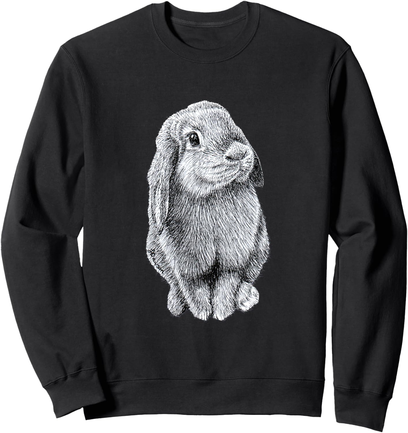 Cute Lop Eared Bunny Rabbit Sweatshirt - Sweatshirt | Black