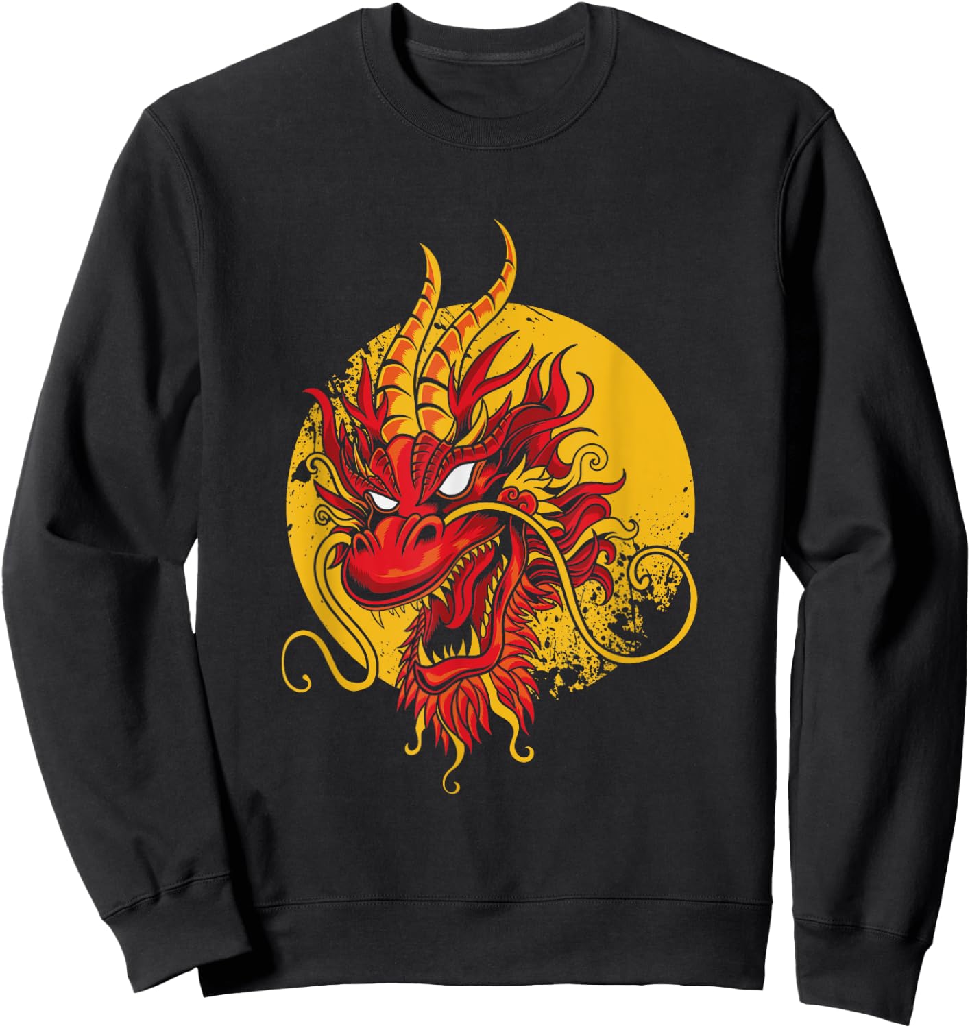 Angry Dragon Head Mythical Creature Sci Fi Science Fiction Sweatshirt - Sweatshirt | Black