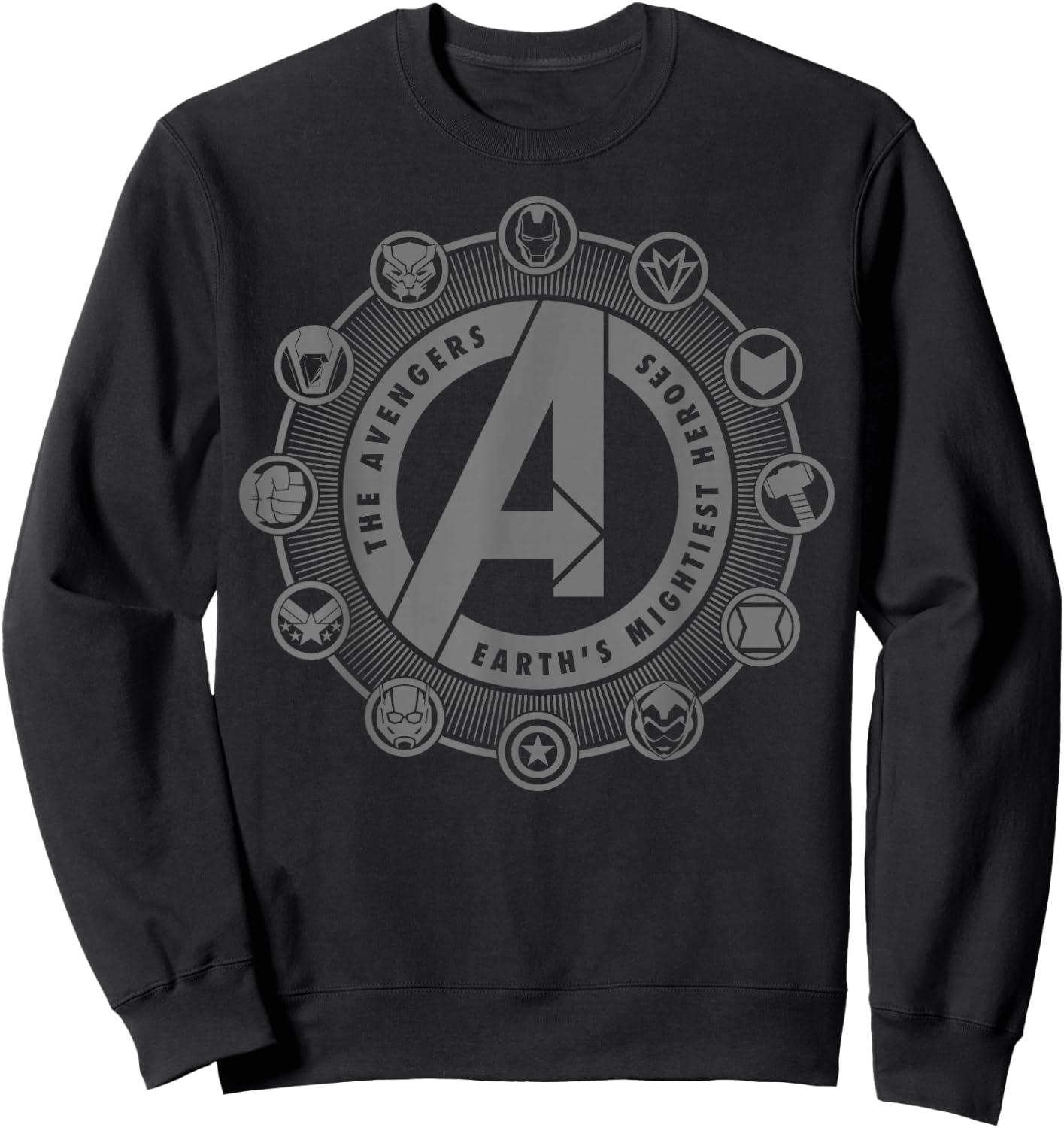 Marvel Avengers Character Circle Logos Sweatshirt - Sweatshirt | Black