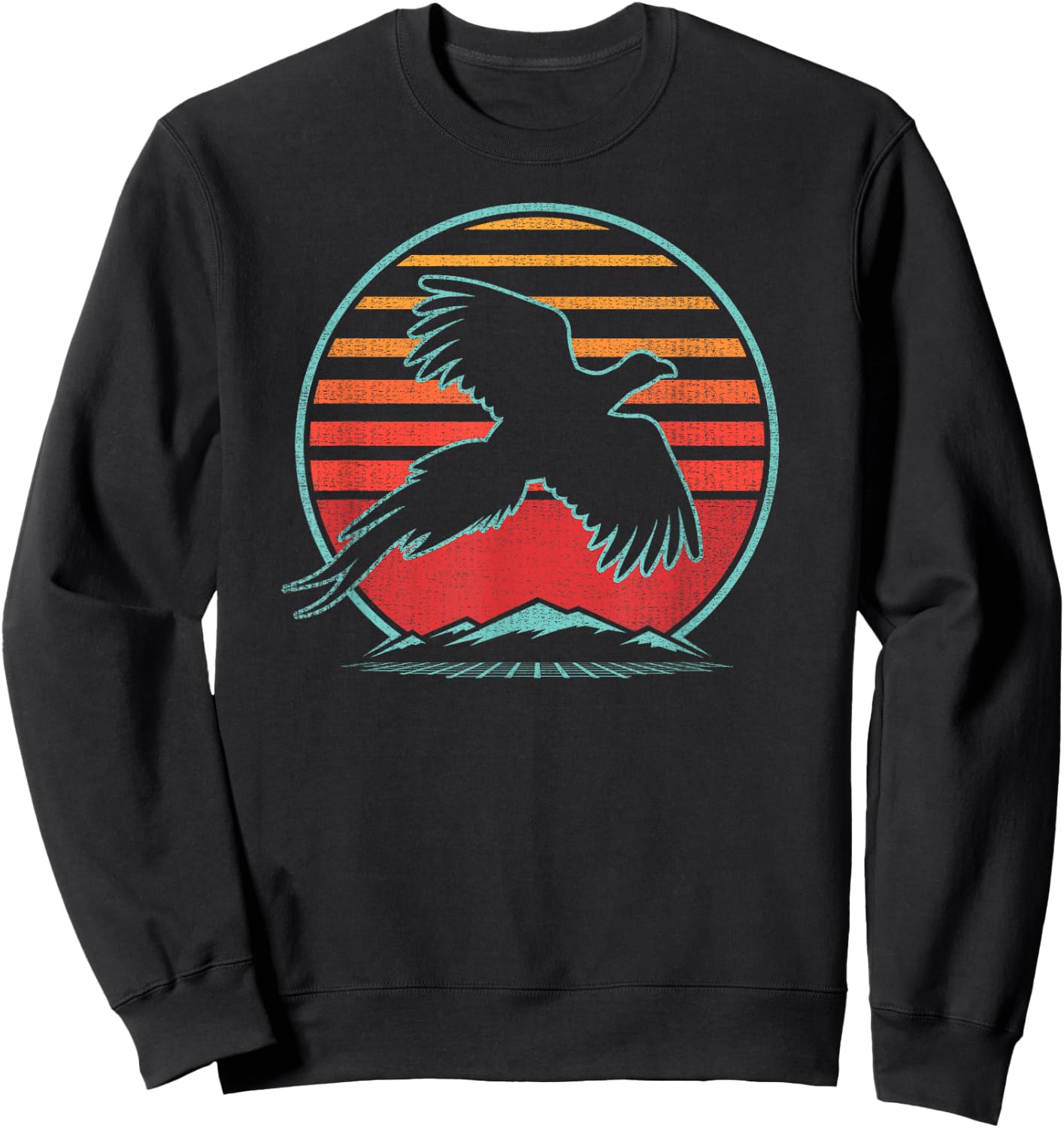 Pheasant Hunting Retro Vintage 80s Style Birding Gift Sweatshirt - Sweatshirt | Black