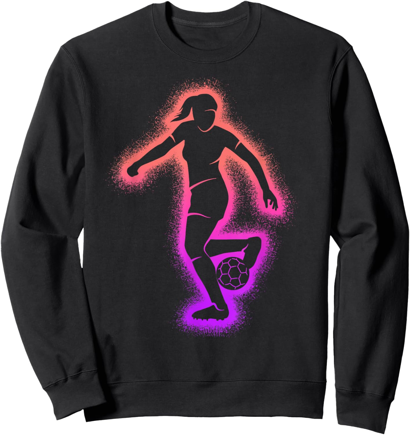 Soccer Player Game Women Kids Girls Soccer Sweatshirt - Sweatshirt | Black