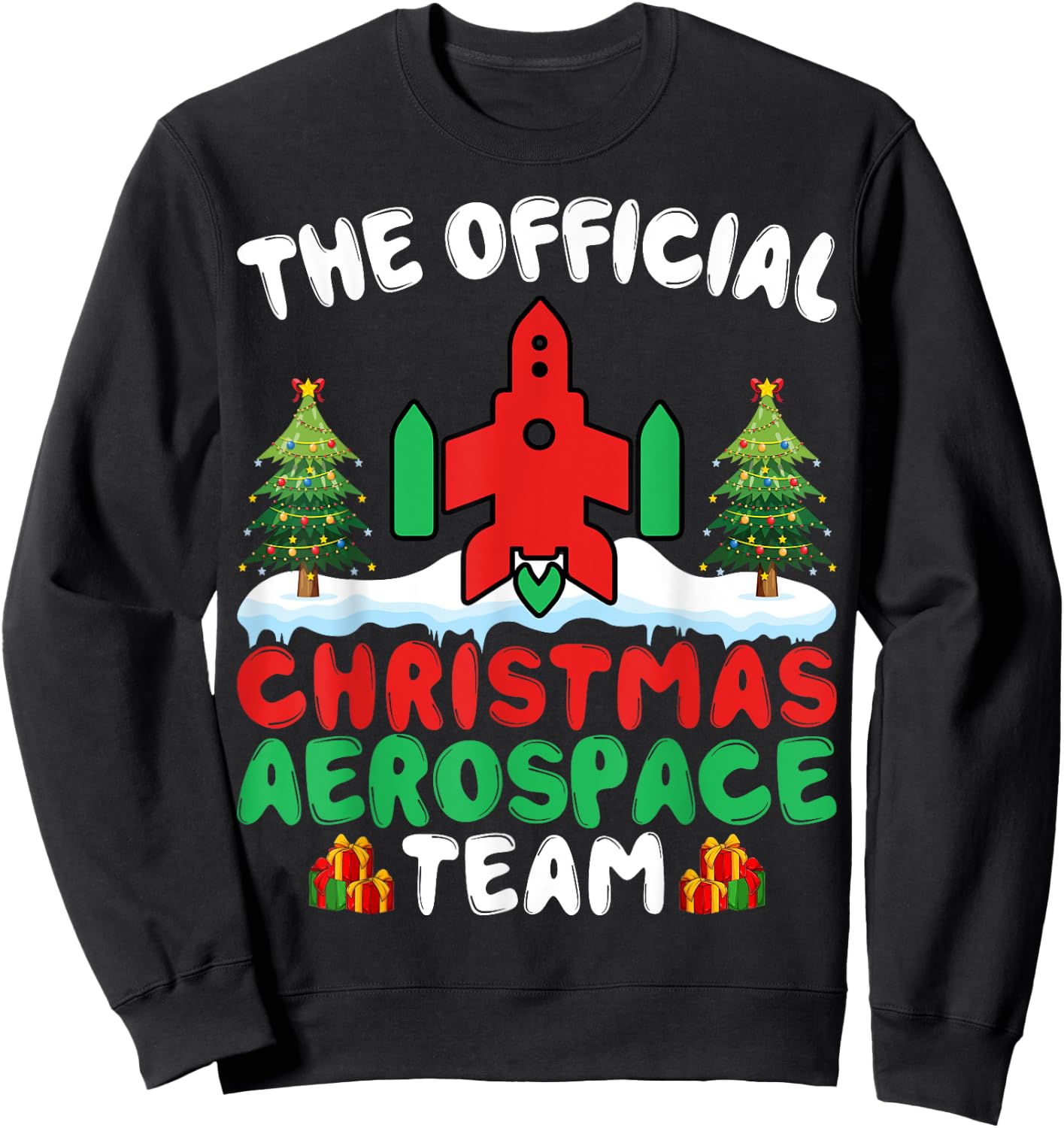 Xmas Aerospace Team - Funny Aerospace Engineering Christmas Sweatshirt - Sweatshirt | Black