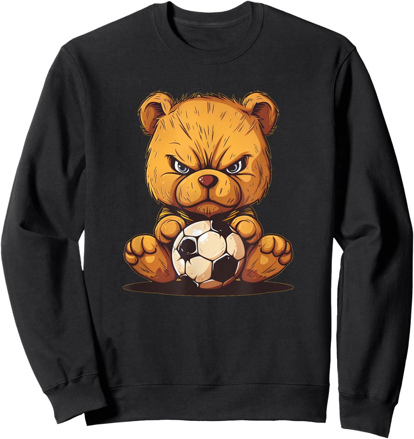 Angry Teddy bear with soccer Sweatshirt - Sweatshirt | Black