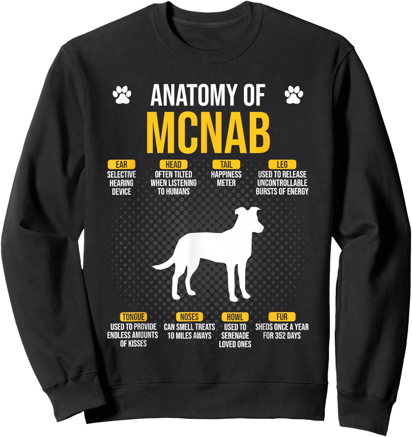 Anatomy Of Mcnab Dog Lover Sweatshirt - Sweatshirt | Black