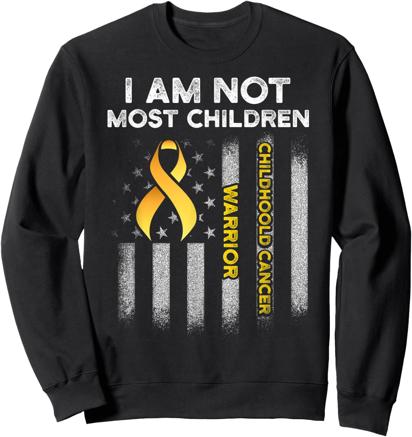 Childhood Cancer Survivor Most Child Support Warrior DA1 Sweatshirt - Sweatshirt | Black