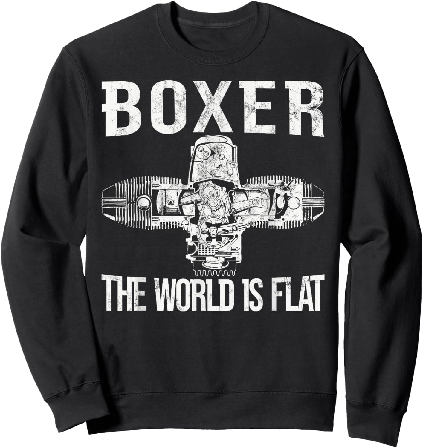 Boxer Two-Cylinder Motorcycle Biker Boxer Engine Sweatshirt - Sweatshirt | Black