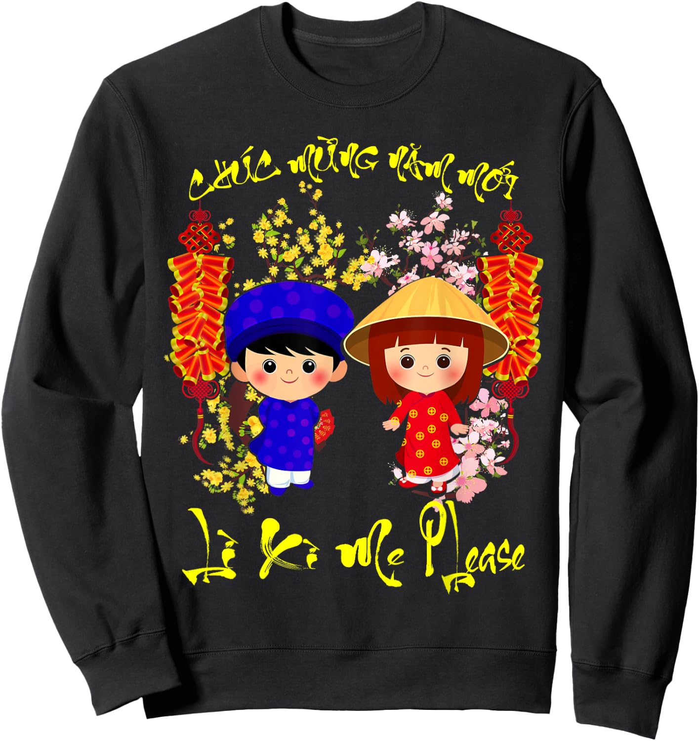 Li Xi Me Please Chuc Mung Nam Moi Boy Girl Kid Sweatshirt - Sweatshirt | Black