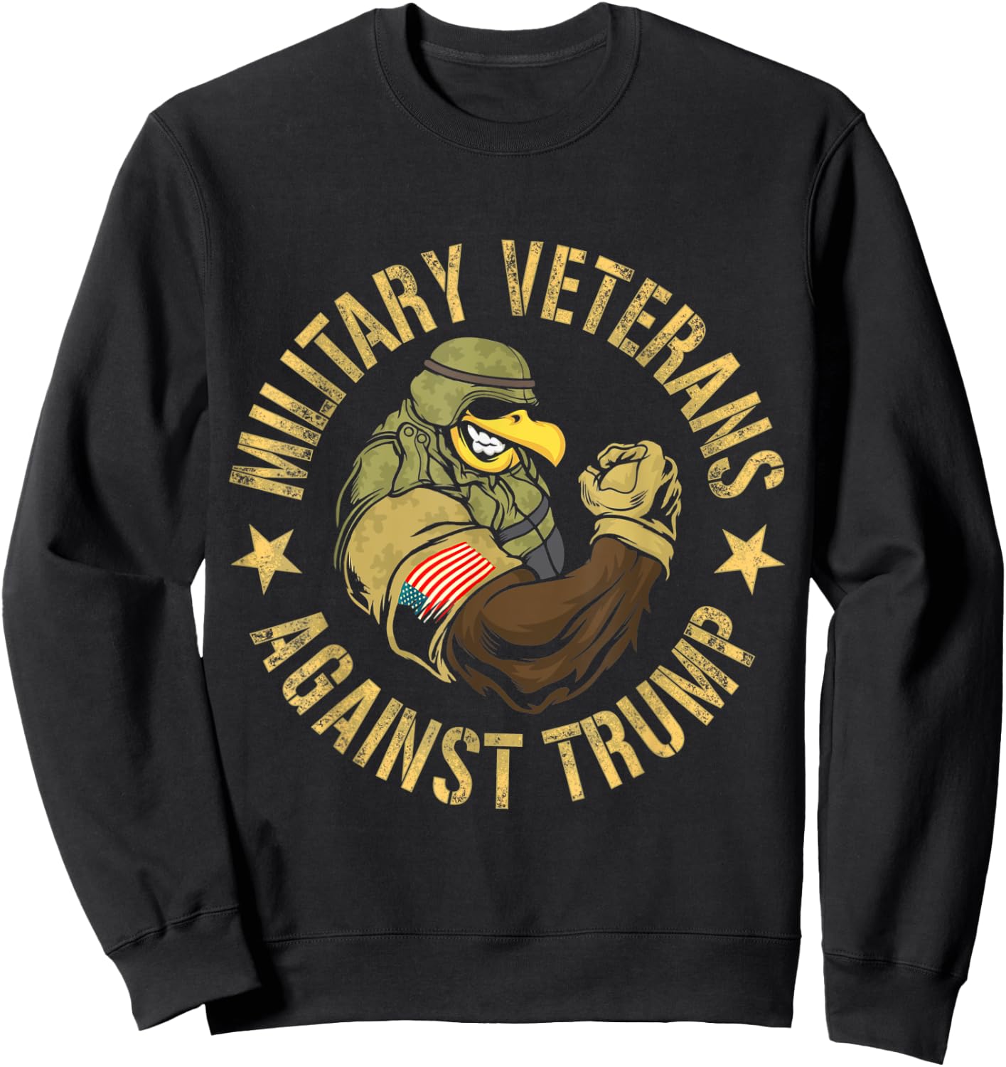 Military Veterans Against Trump 2020 Human USA Election Sweatshirt - Sweatshirt | Black