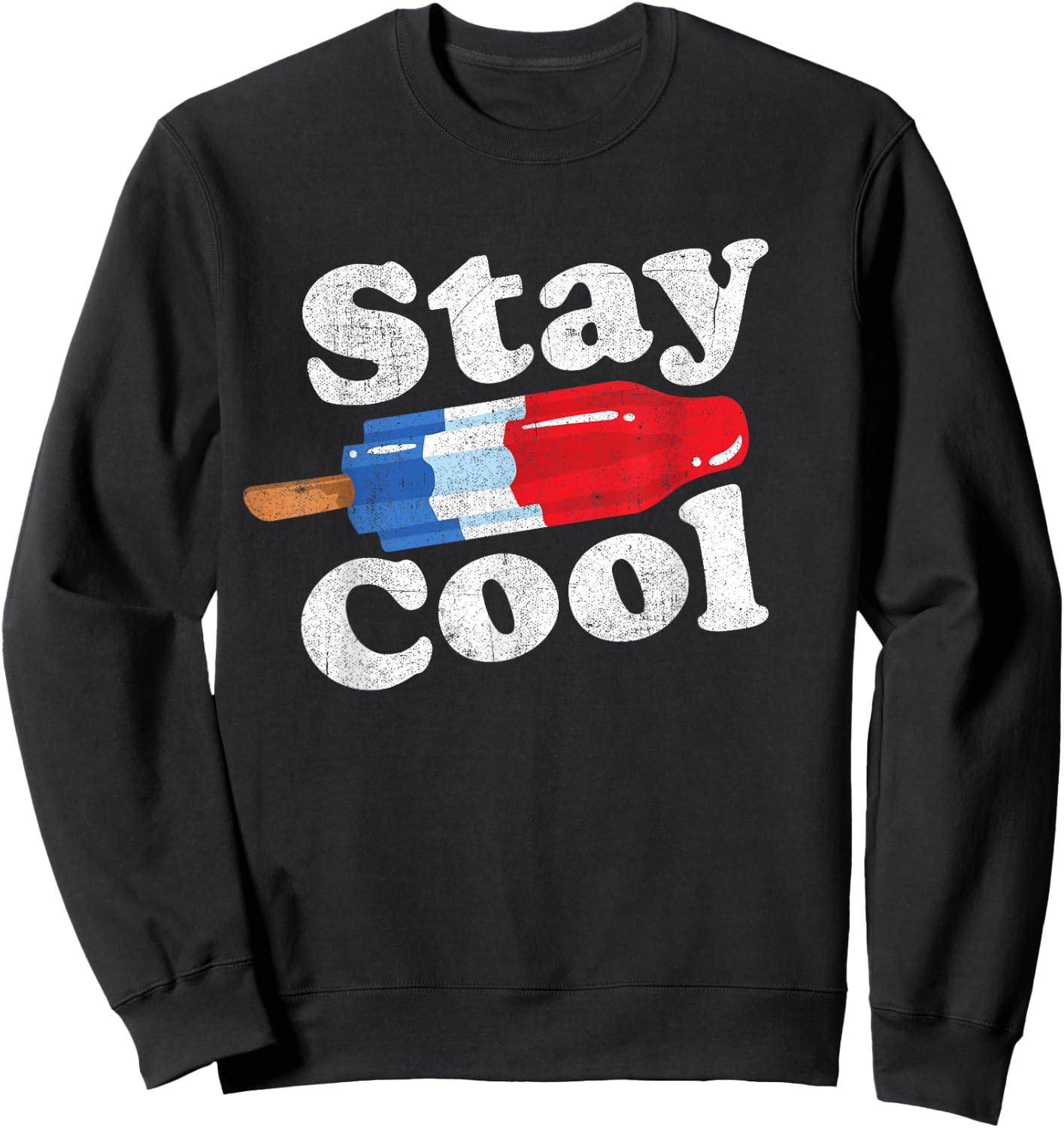 Summer Popsicle Stay Cool Funny Bomb Retro 80s Pop Gift Sweatshirt - Sweatshirt | Black