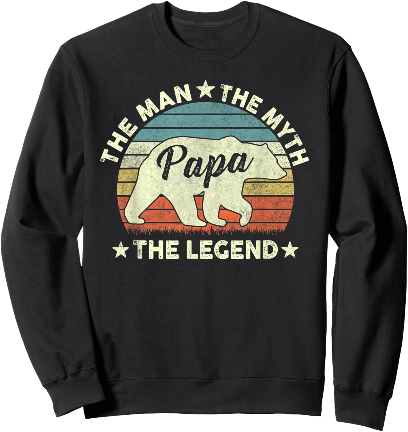 Papa Bear Shirt Gift Father's Day The Man Myth Legend Sweatshirt - Sweatshirt | Black