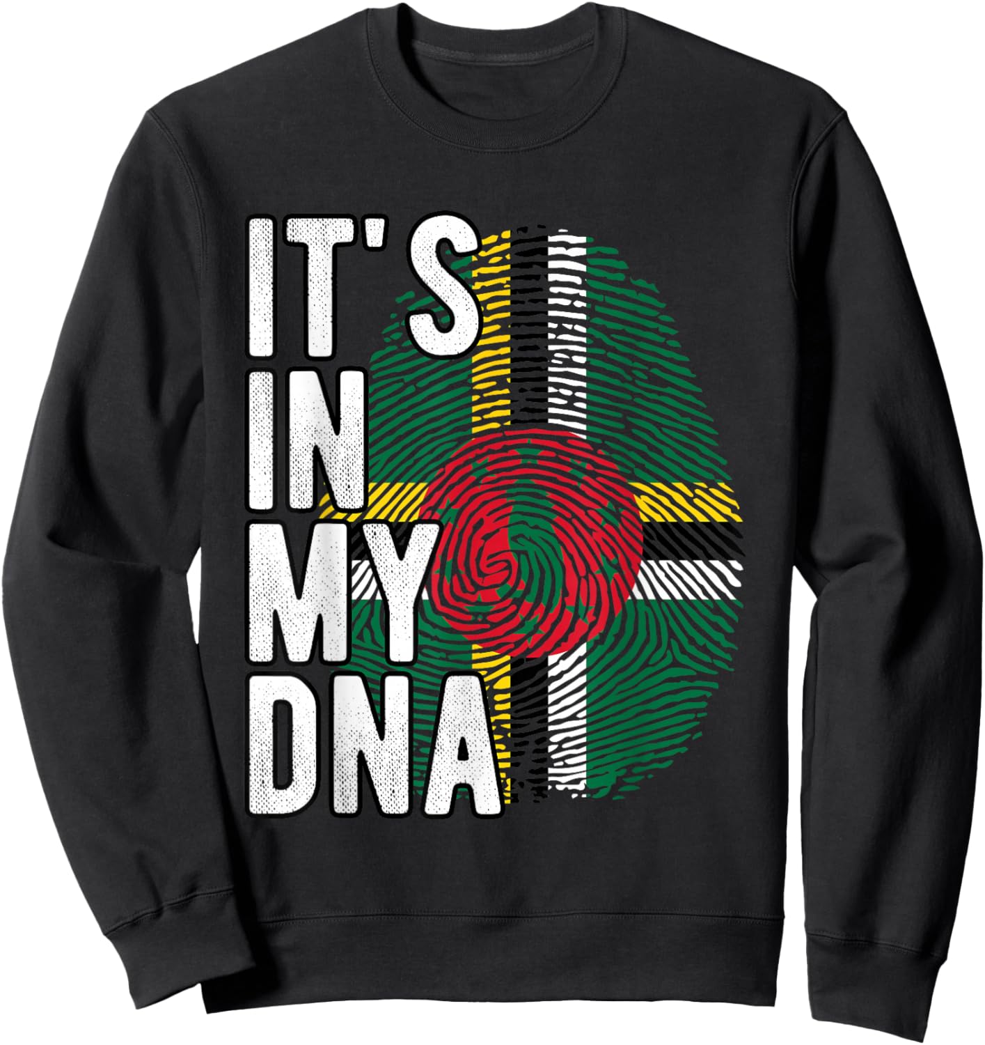 Funny it's in my DNA Dominica flag Fingerprint Sweatshirt - Sweatshirt | Black