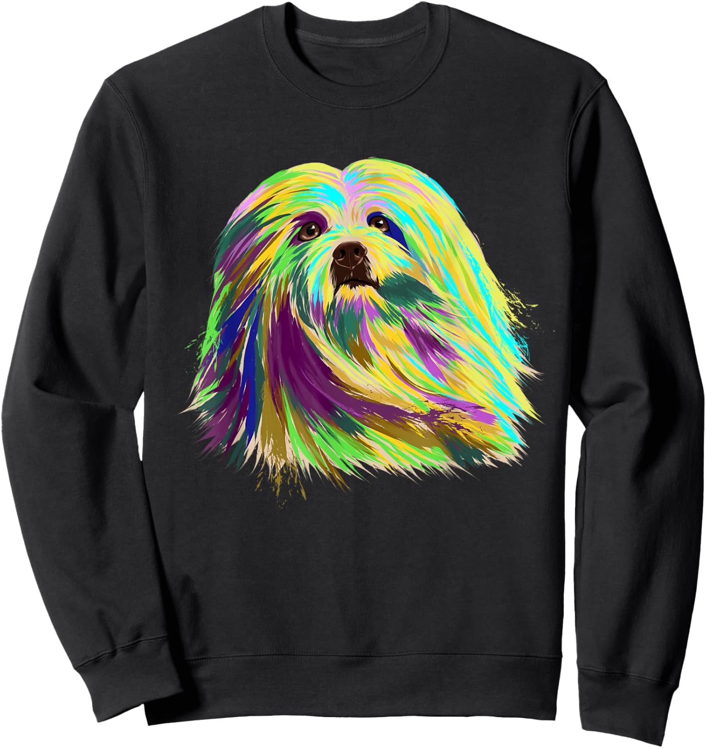 Splash Lhasa Apso Dog Sweatshirt - Sweatshirt | Black