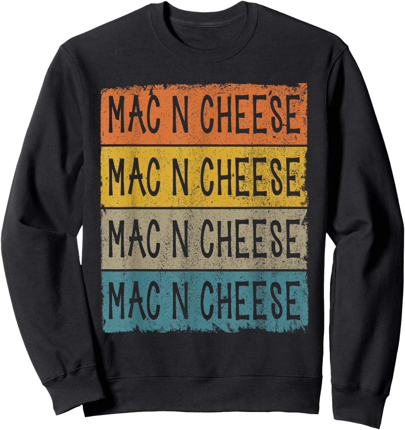 Retro Mac N Cheese Foodie Lover Macaroni And Cheese Sweatshirt - Sweatshirt | Black