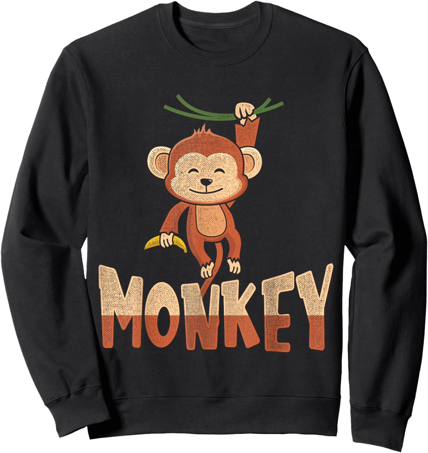 Cute Monkey Sweatshirt - Sweatshirt | Black