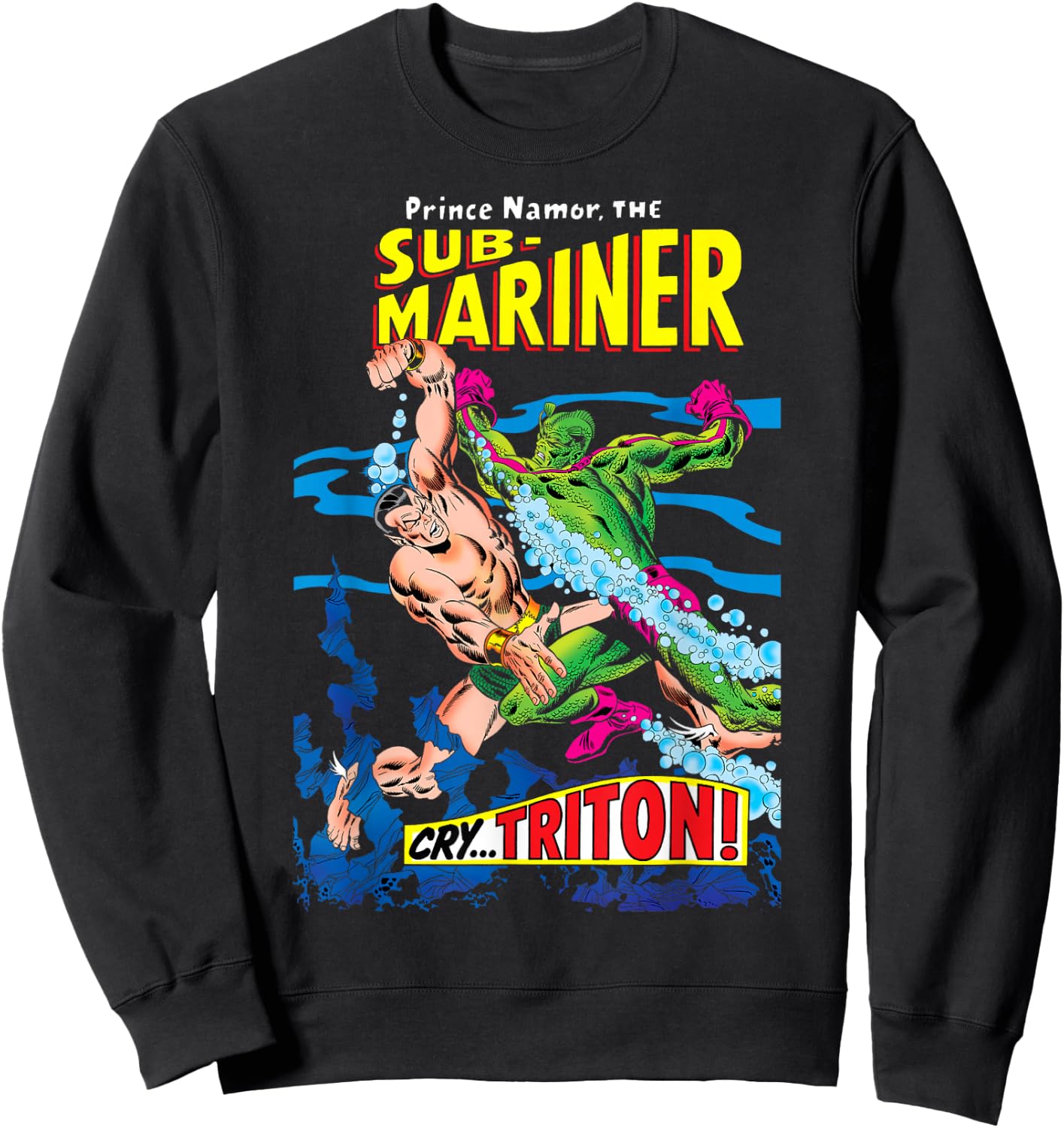 Marvel Prince Namor The Sub-Mariner Cry Triton Sweatshirt - Sweatshirt | Black