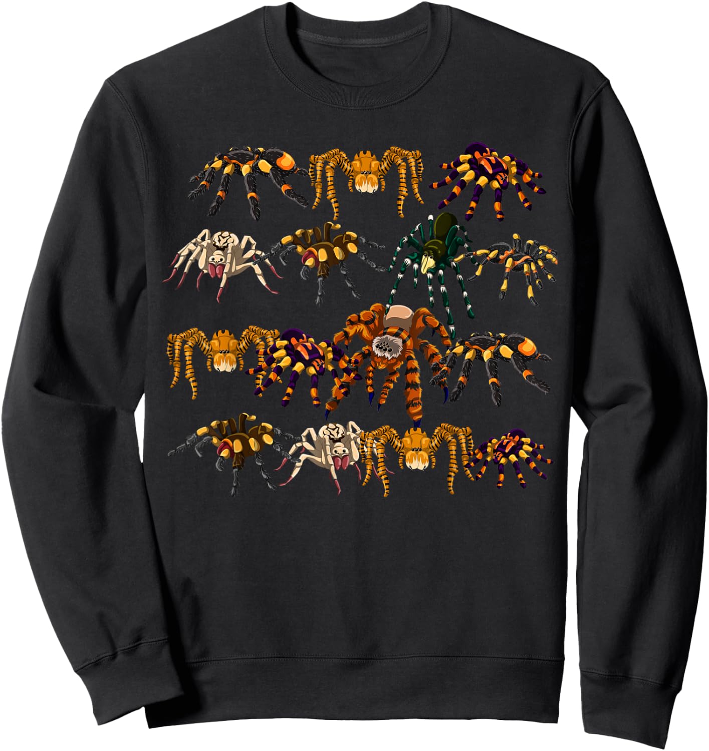 Animal Arachnid Tarantula Arthropod Cobweb Halloween Spider Sweatshirt - Sweatshirt | Black