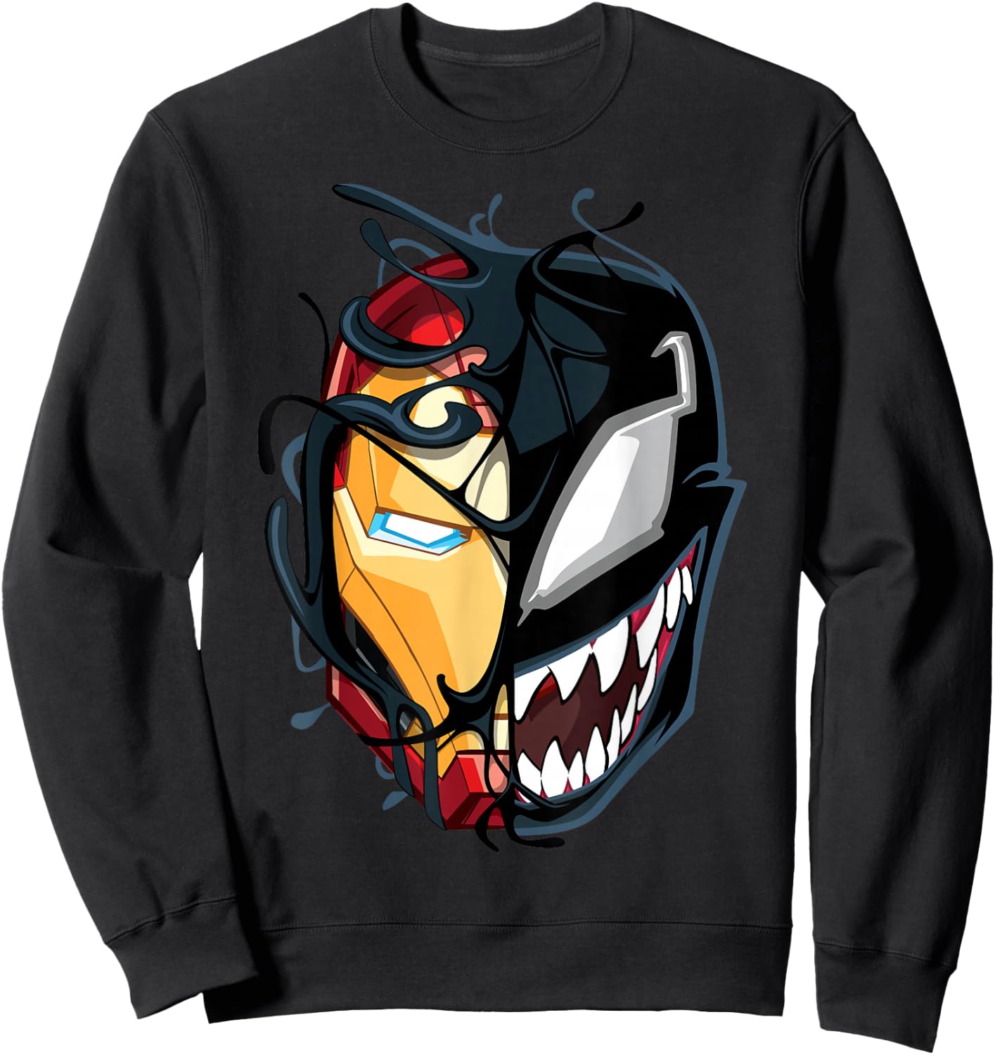 Marvel Spider-Man Maximum Venom Iron Man Big Face Sweatshirt - Sweatshirt | Black