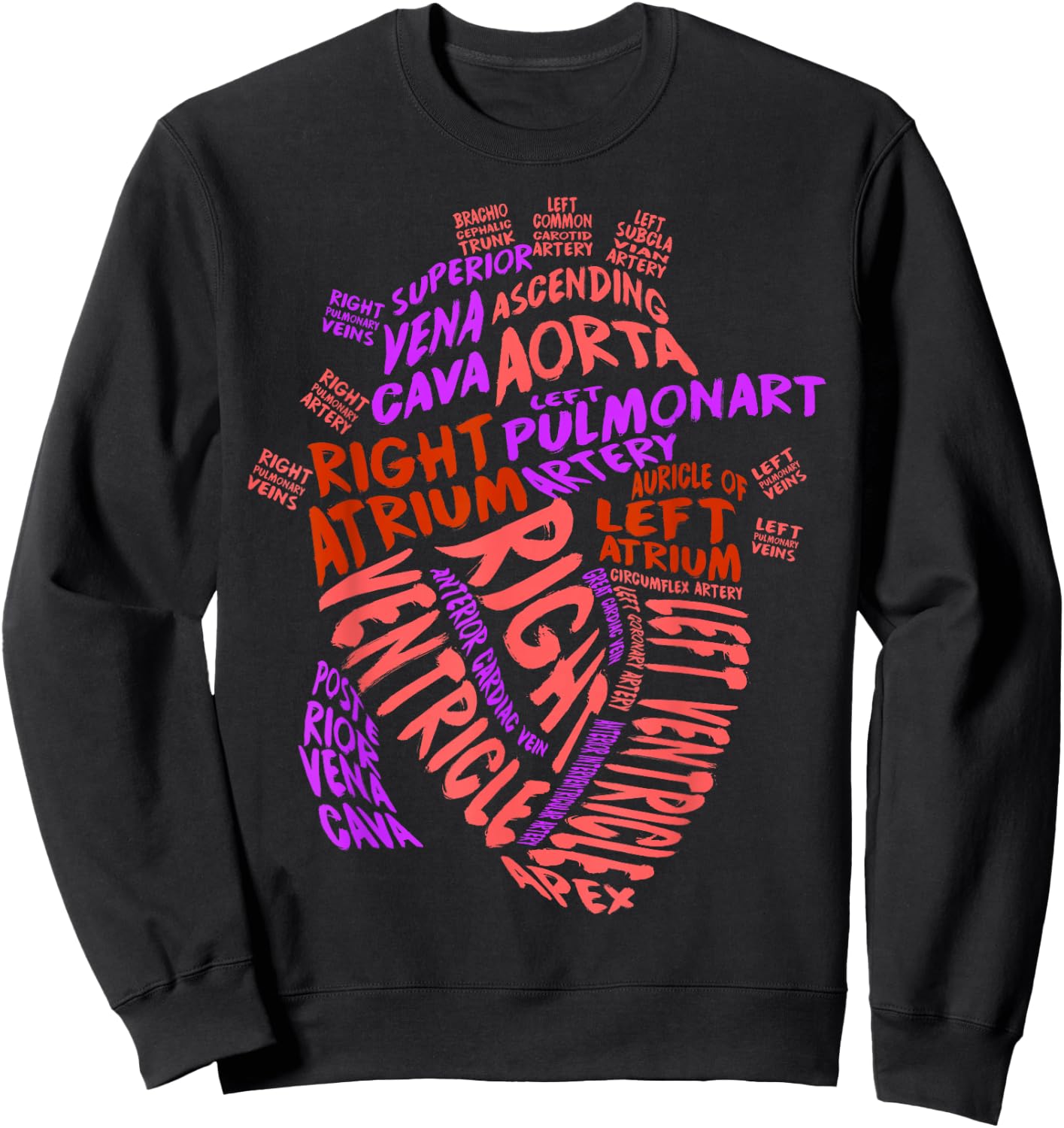 Anatomical Human Heart Cardiology Medical Cardiac Nurse Sweatshirt - Sweatshirt | Black