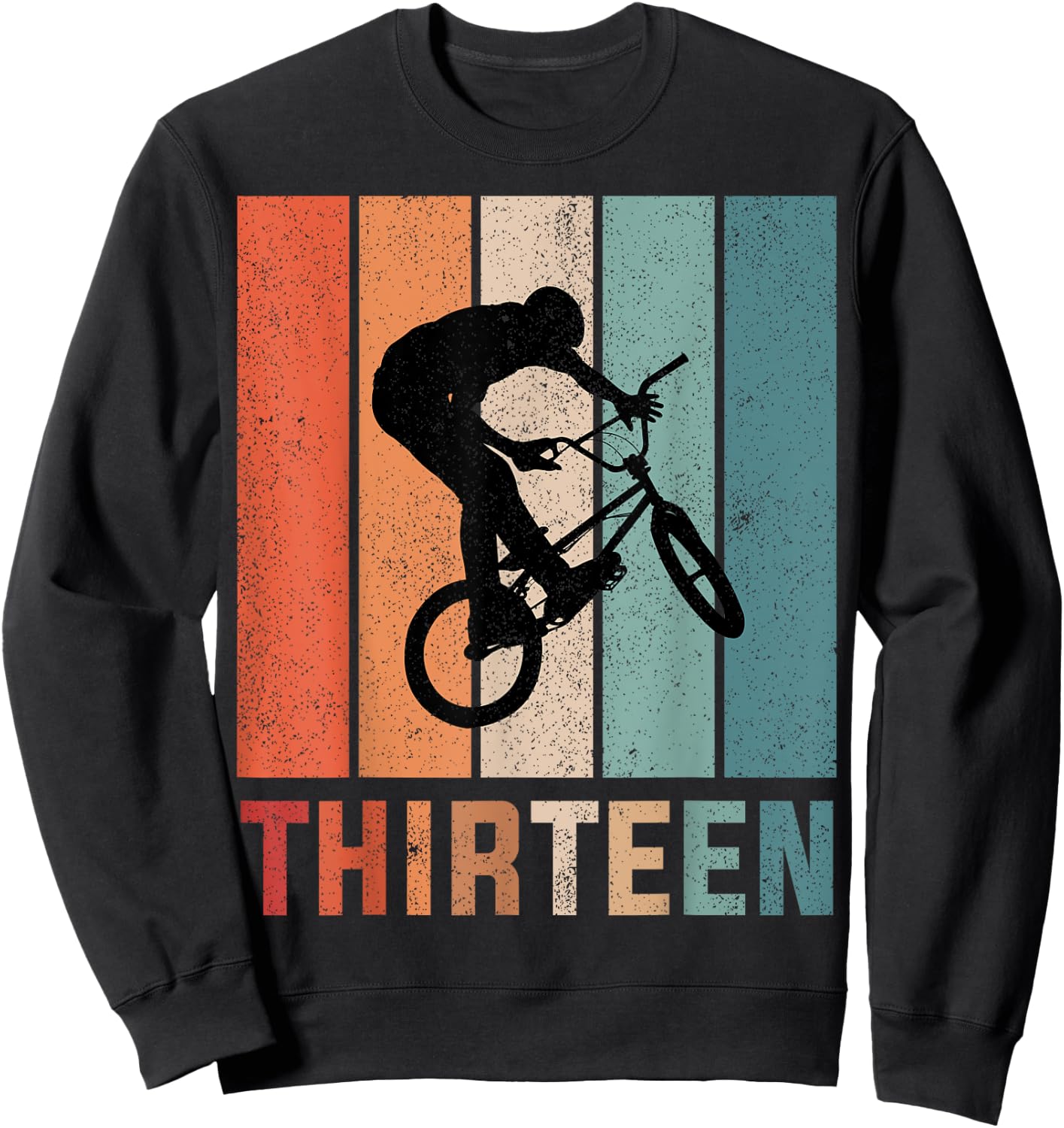 13th Birthday Retro BMX Bicycle Bike Boys Kids 13 Years Old Sweatshirt - Sweatshirt | Black