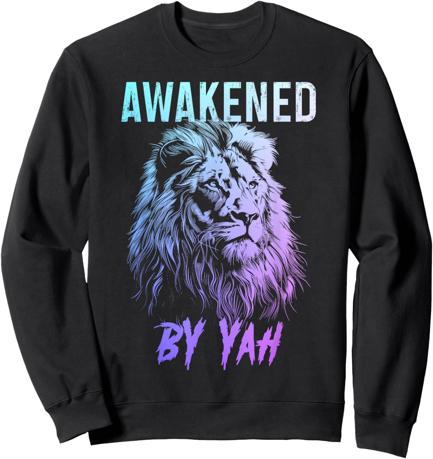 Hebrew Israelite Awakened By Yah Lion Of Judah Jewish Yahweh Sweatshirt - Sweatshirt | Black