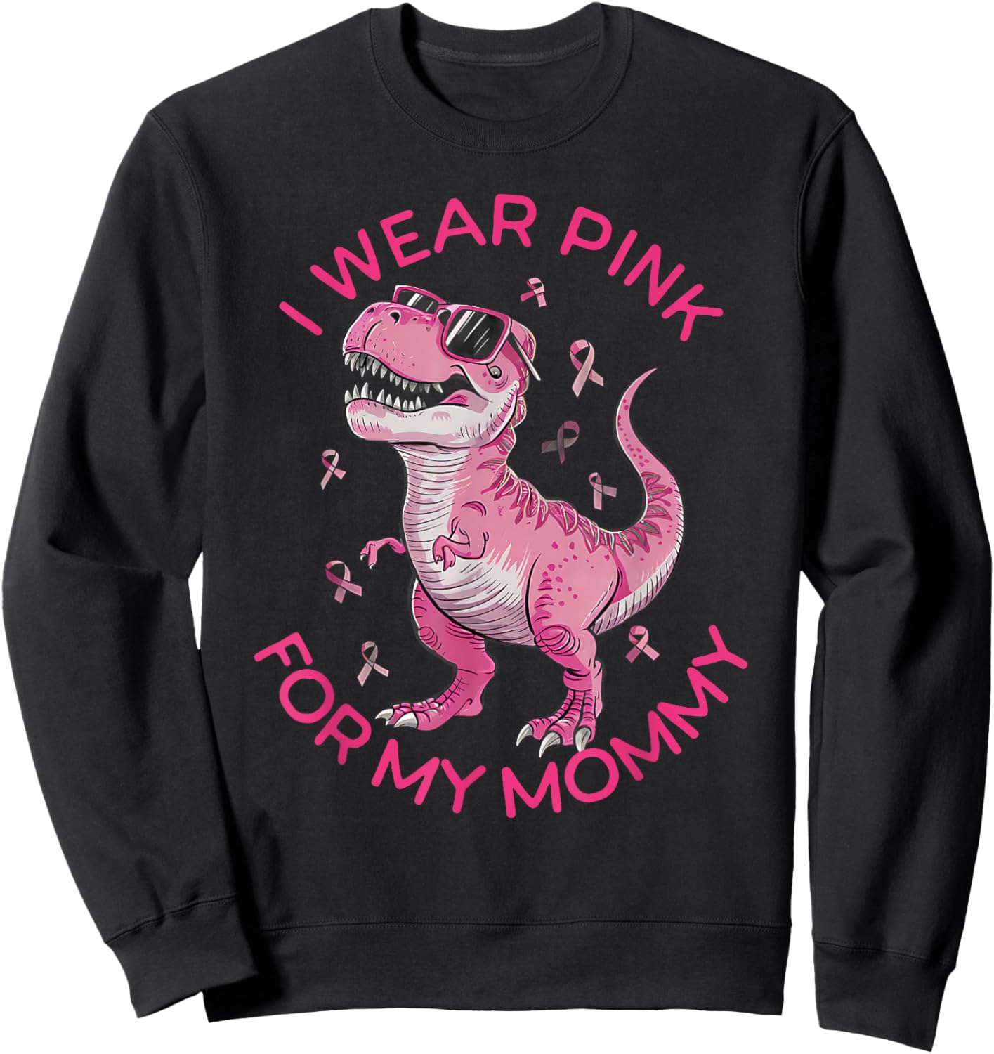 Kids Breast Cancer Awareness I Wear Pink For My Mommy Sweatshirt - Sweatshirt | Black