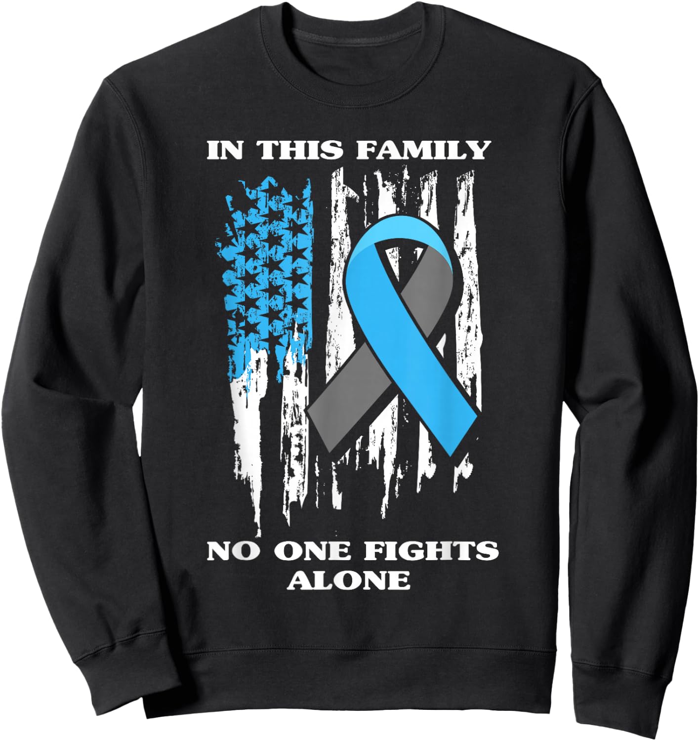 Diabetic Type 1 T1D Diabetes Awareness USA Flag Gift Sweatshirt - Sweatshirt | Black