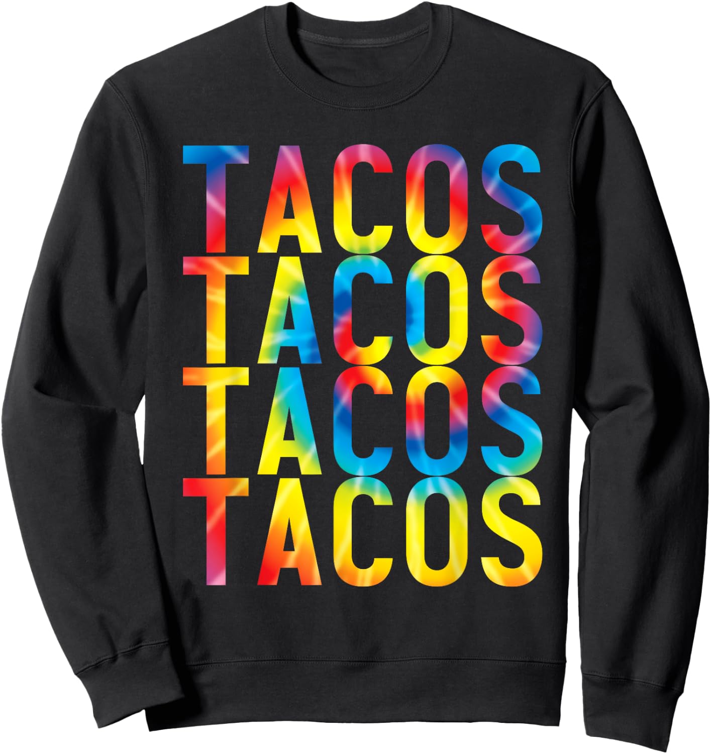 Retro Tacos Vintage Tie Dye Taco Tuesday Mexican Sweatshirt - Sweatshirt | Black