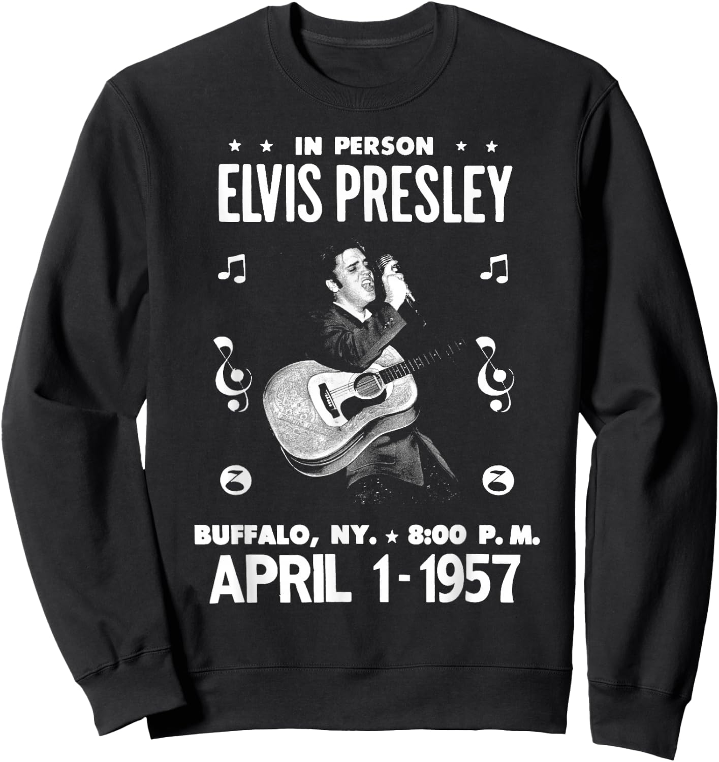 Elvis Presley Official Gig Poster Small Sweatshirt - Sweatshirt | Black
