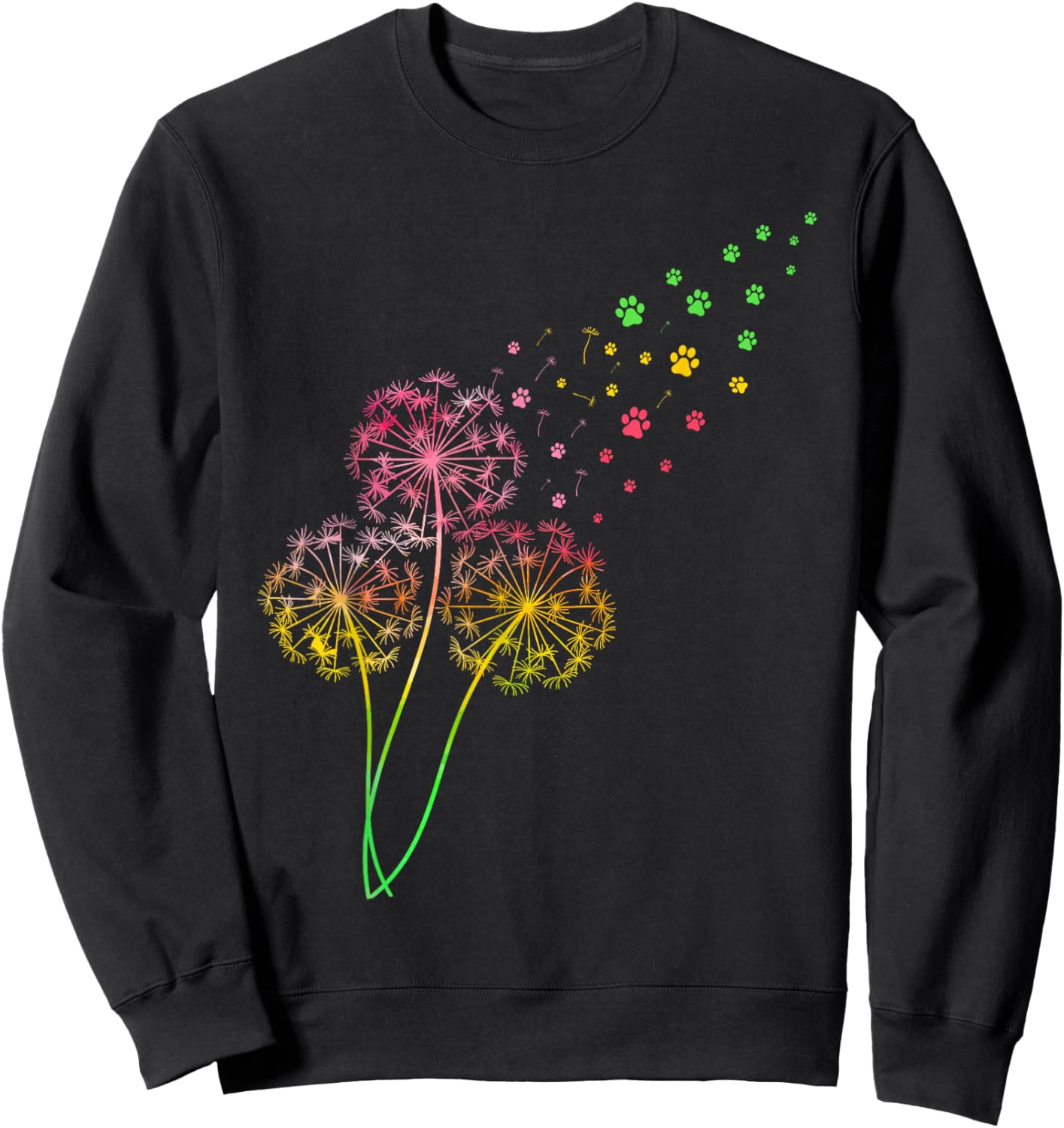 Dandelion Paw Print Sweatshirt - Sweatshirt | Black