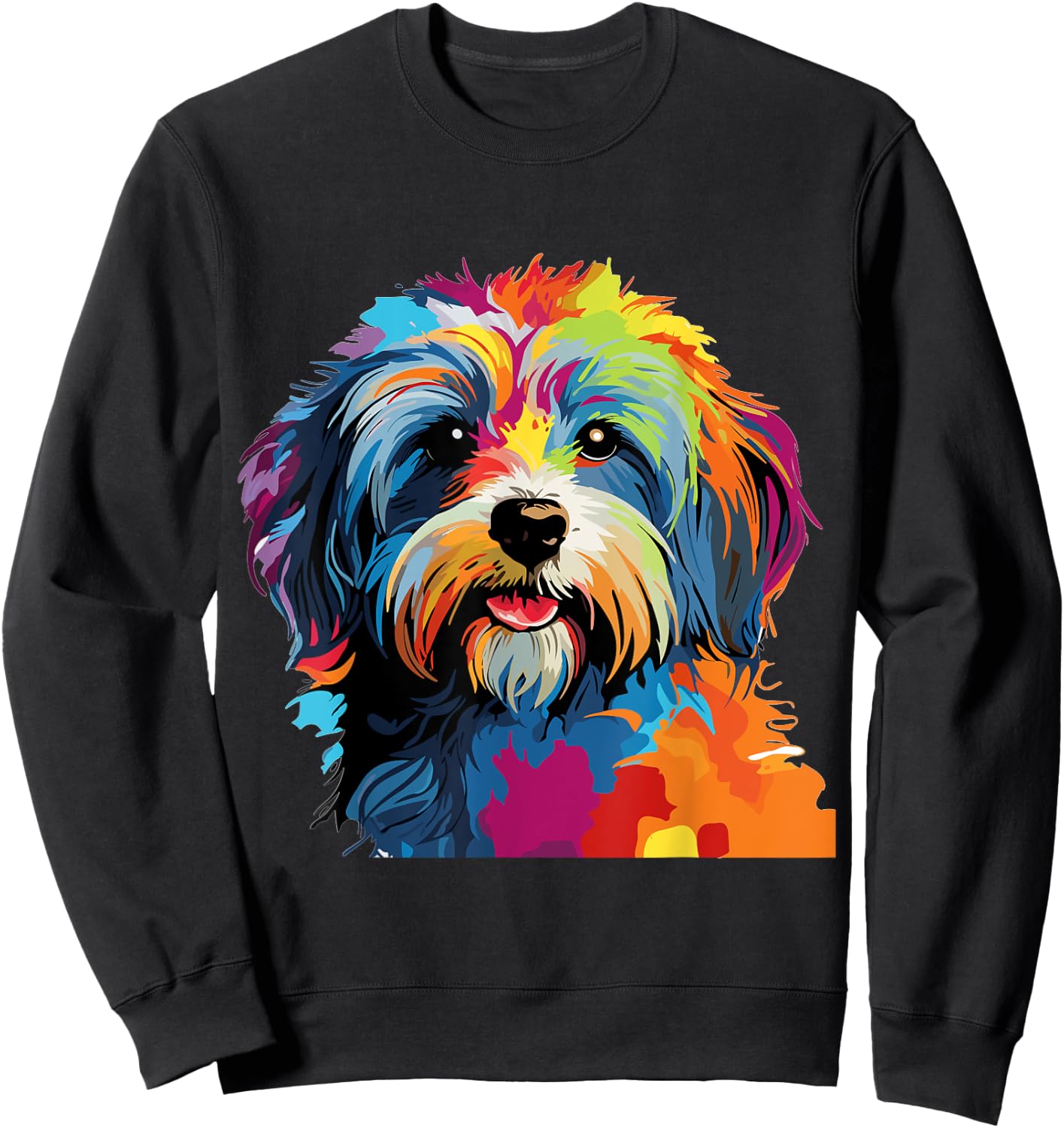Havanese Dog Breed Pet Cute Colorful Pop Art Graphic Sweatshirt - Sweatshirt | Black