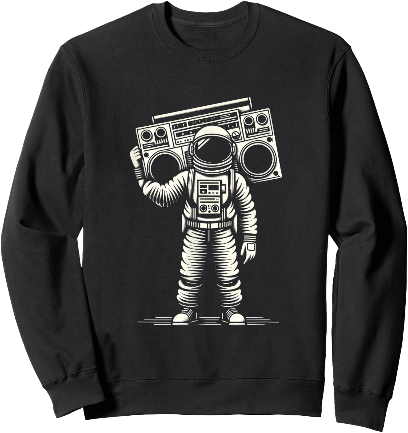 Vintage Astronaut | Men Women (S-6XL) | Graphic Sweatshirt - Sweatshirt | Black