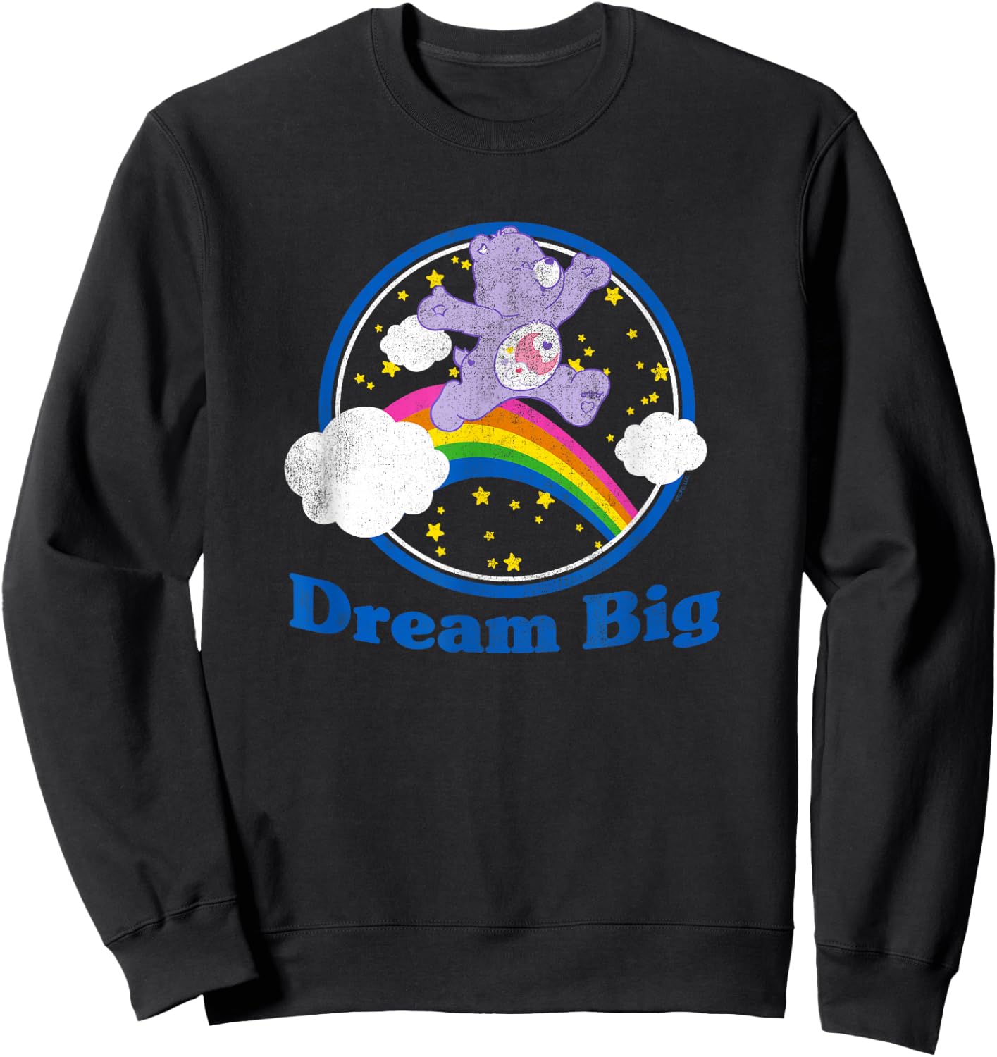 Care Bears Dream Big Sweet Dreams Bear Retro Cartoon Sweatshirt - Sweatshirt | Black