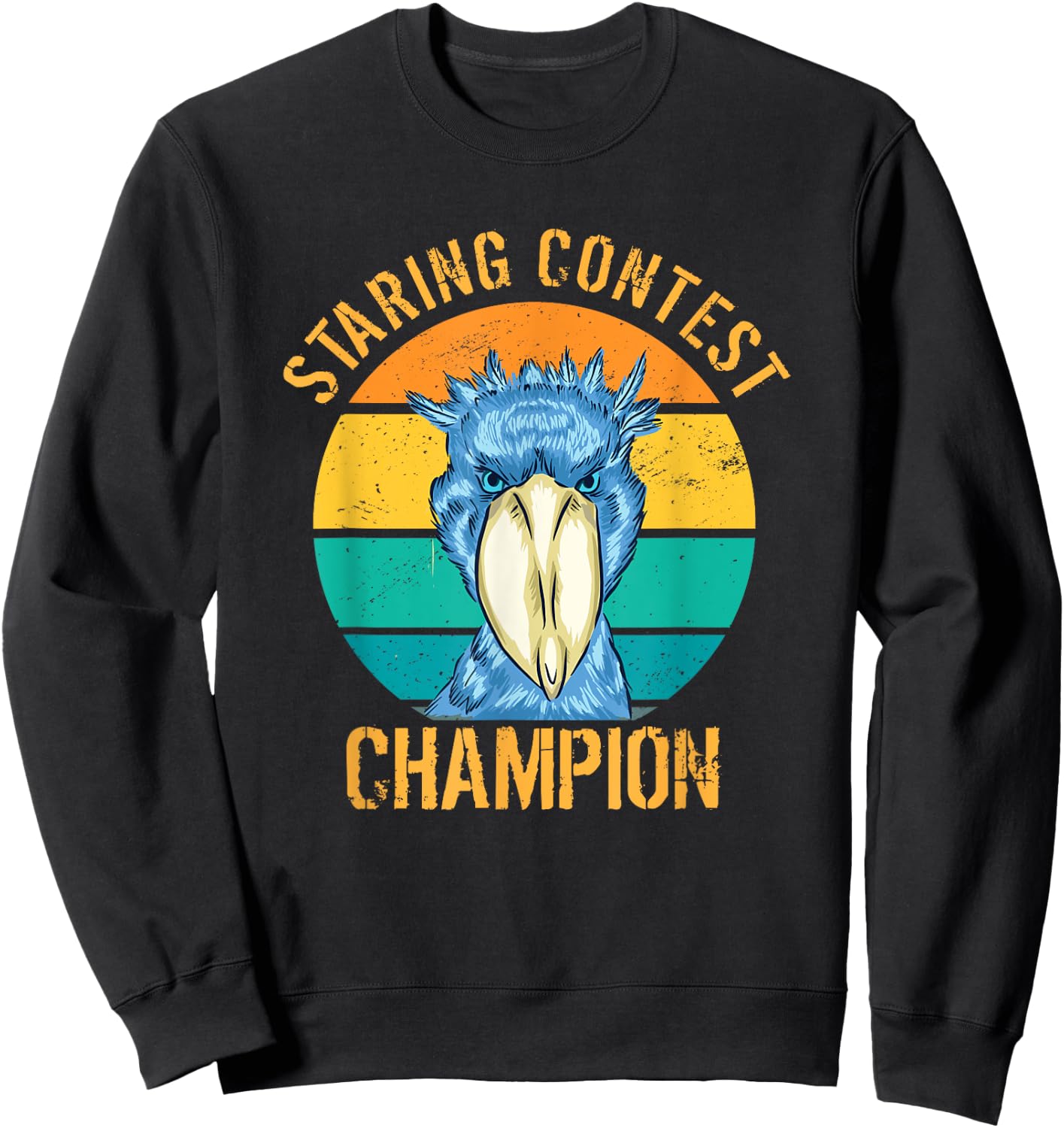 Staring Contest Champion African Bird Shoebill Stork Art Sweatshirt - Sweatshirt | Black