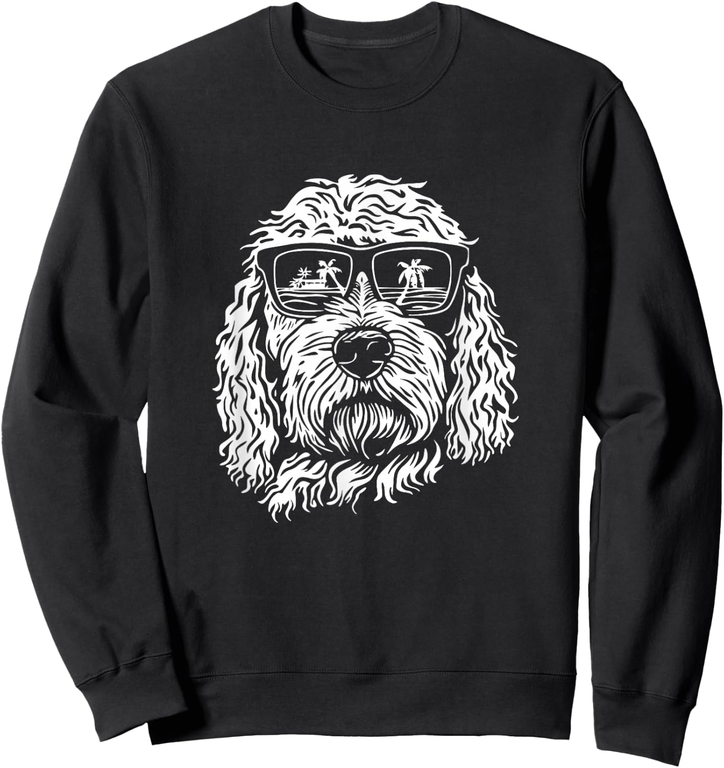 Goldendoodle Sunglasses Dog Graphic Design Sweatshirt - Sweatshirt | Black