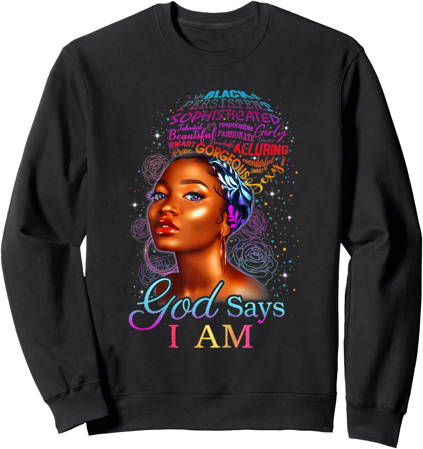 Black African American Ebony Blessed Queen Empowerment Sweatshirt - Sweatshirt | Black