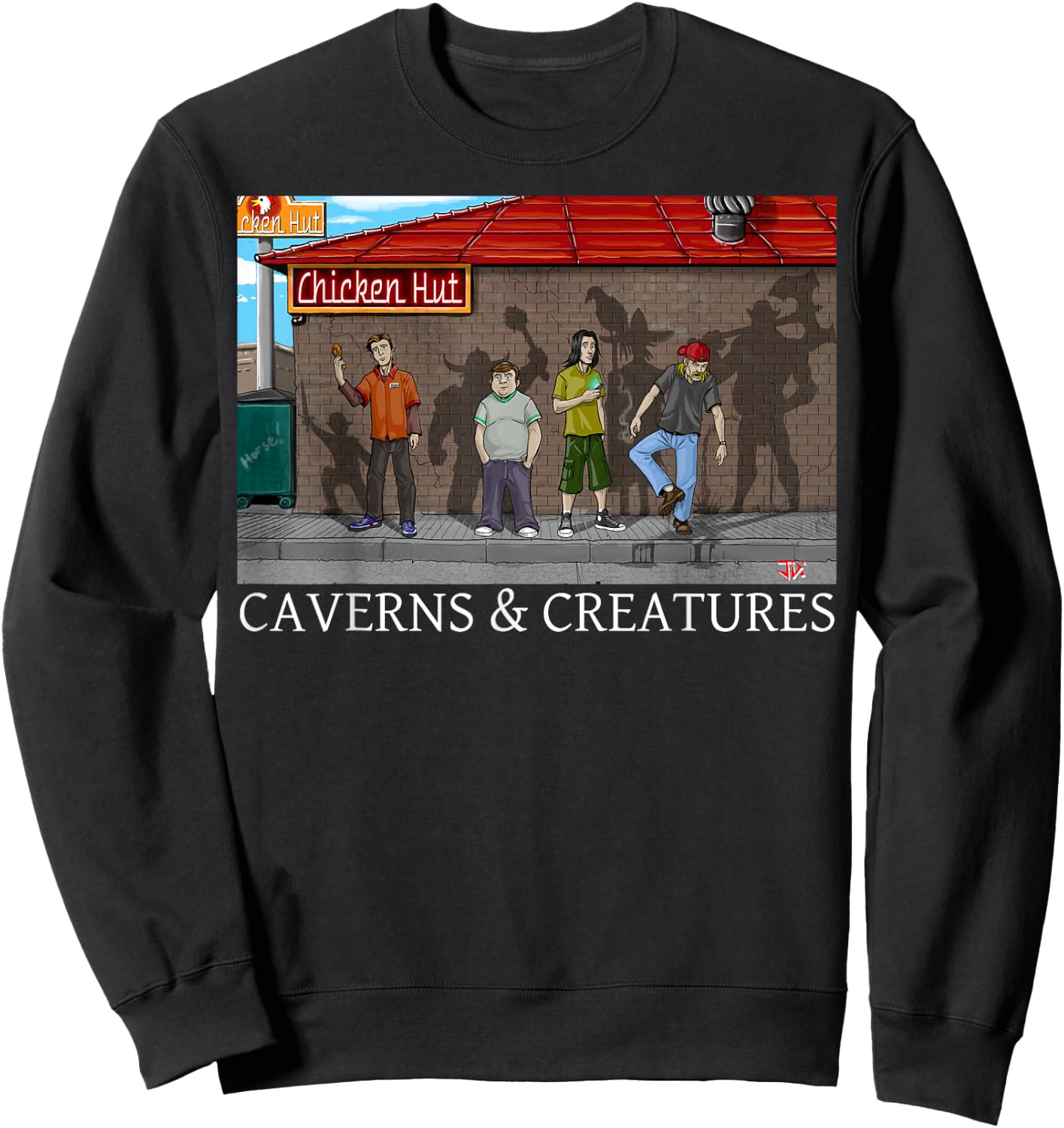 Chicken Hut Caverns & Creatures Sweatshirt - Sweatshirt | Black