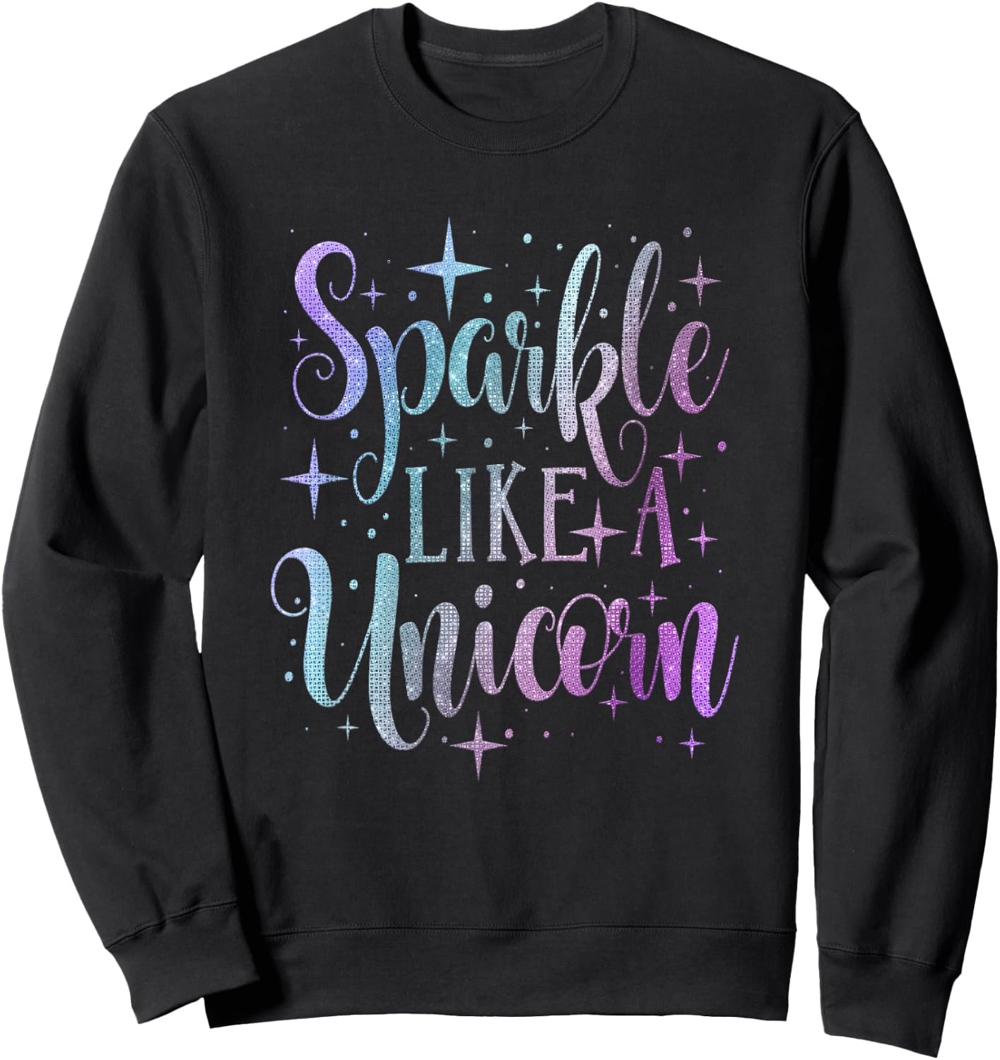 Sparkle Like A Unicorn Shirt Girls Purple Teal Blush Ombre Sweatshirt - Sweatshirt | Black