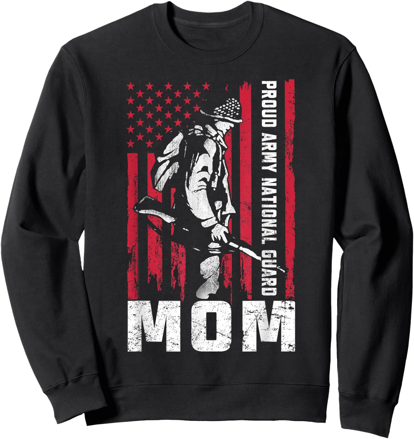 USA Proud Army National Guard Mom Sweatshirt - Sweatshirt | Black