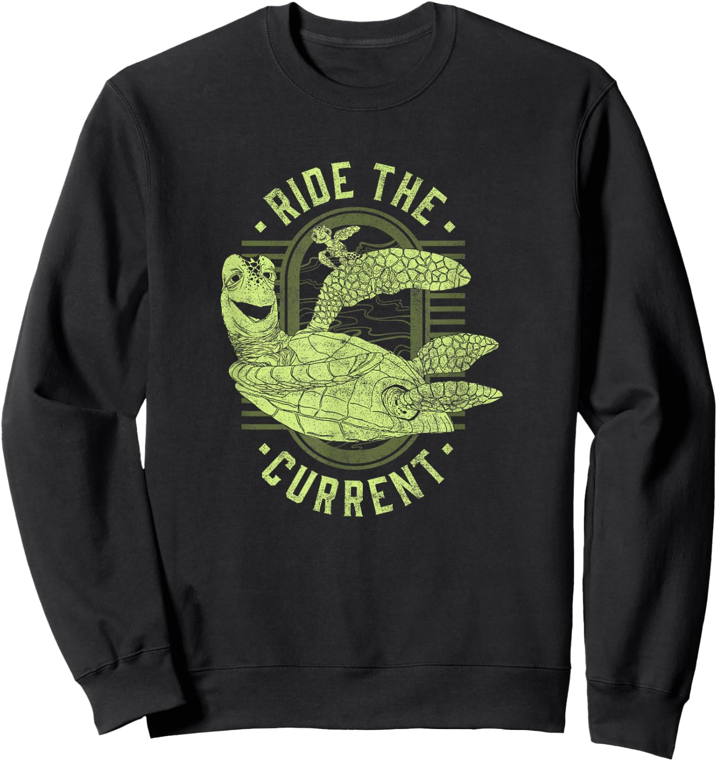 Disney Pixar Earth Day Finding Nemo Turtle Ride The Current Sweatshirt - Sweatshirt | Black