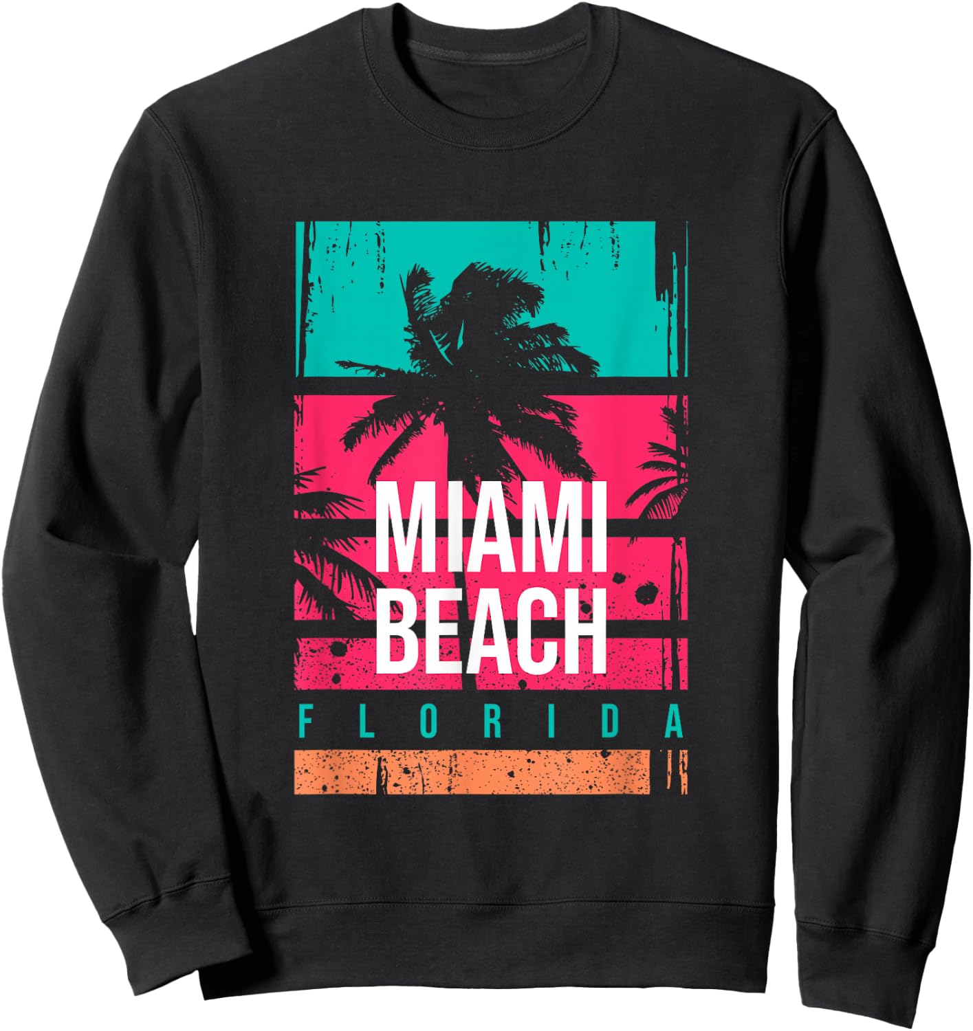 Miami Beach shirts, Miami Outfit Graphic Design Fashion Sweatshirt - Sweatshirt | Black